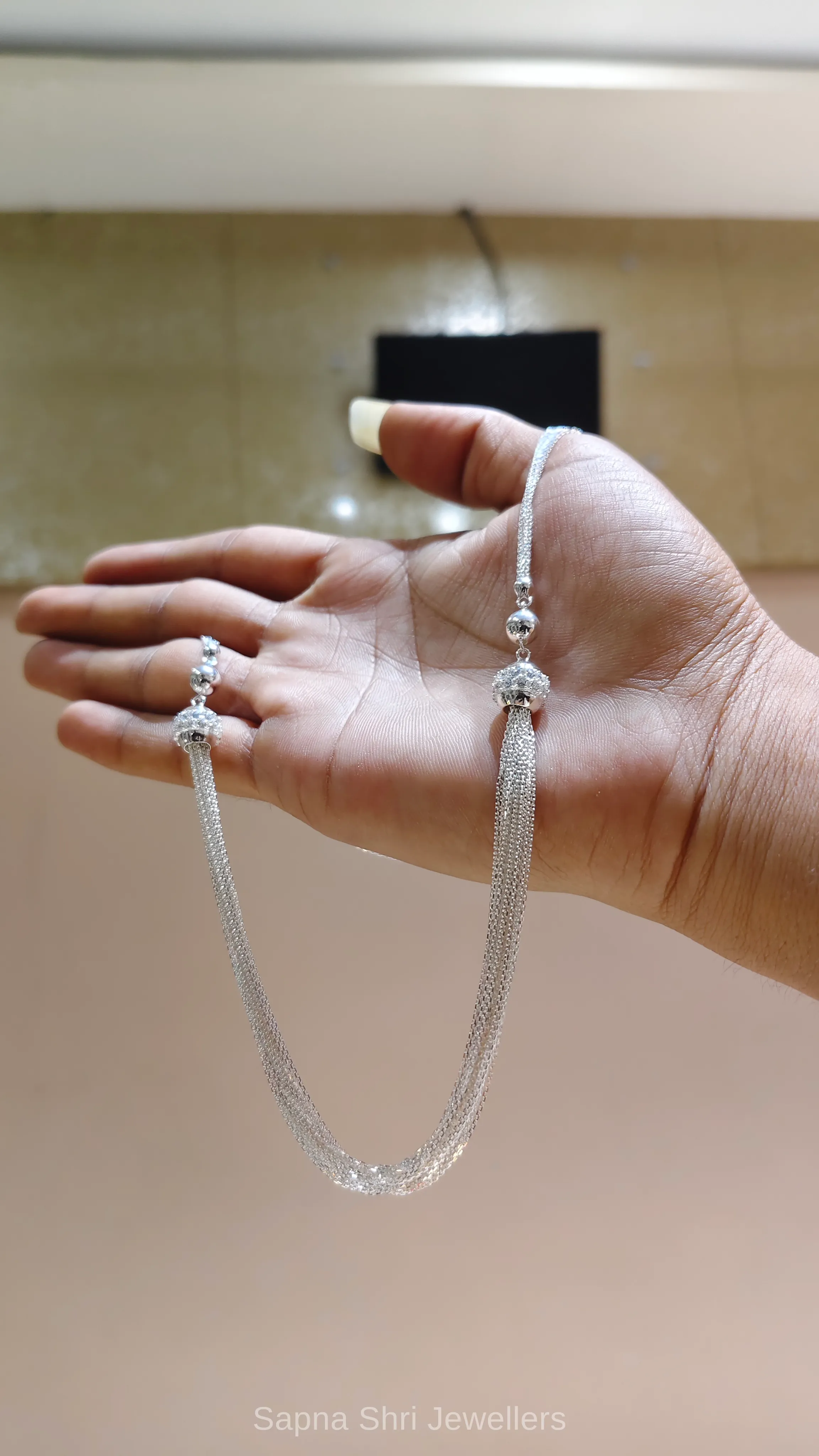 Italian Mesh Silver Chain for Ladies thumbnail 2