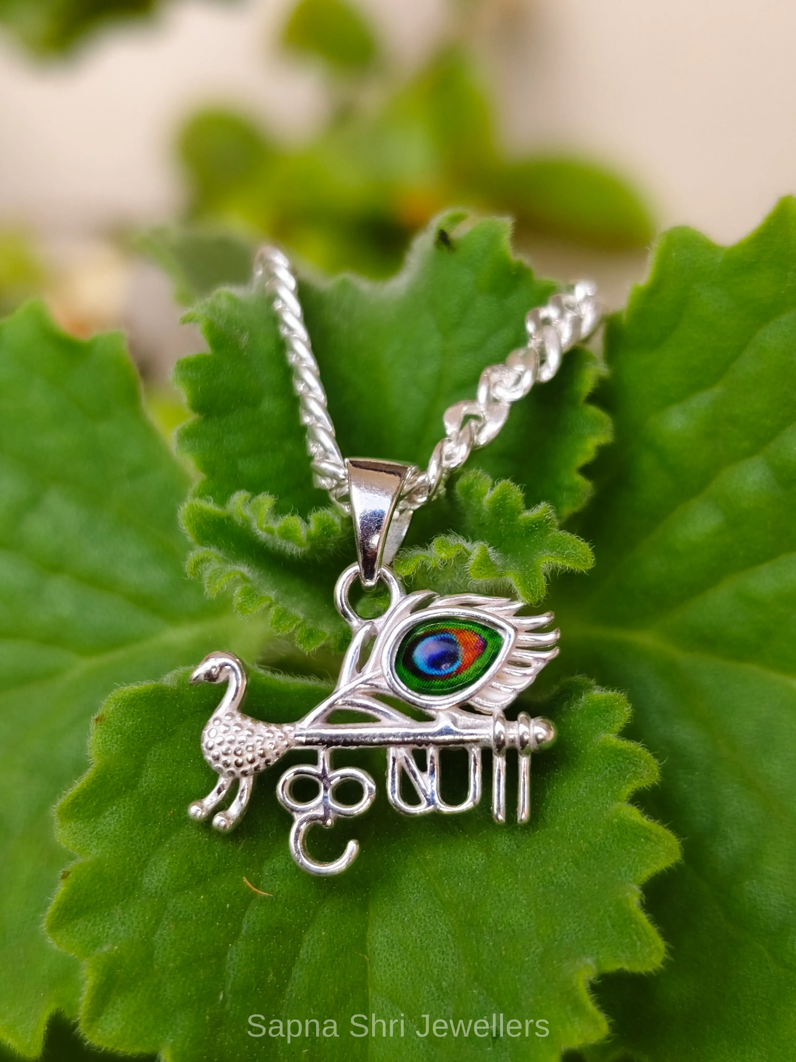 925 Sterling Silver Lord Krishna Silver Pendant Symbol of Love thumbnail 4