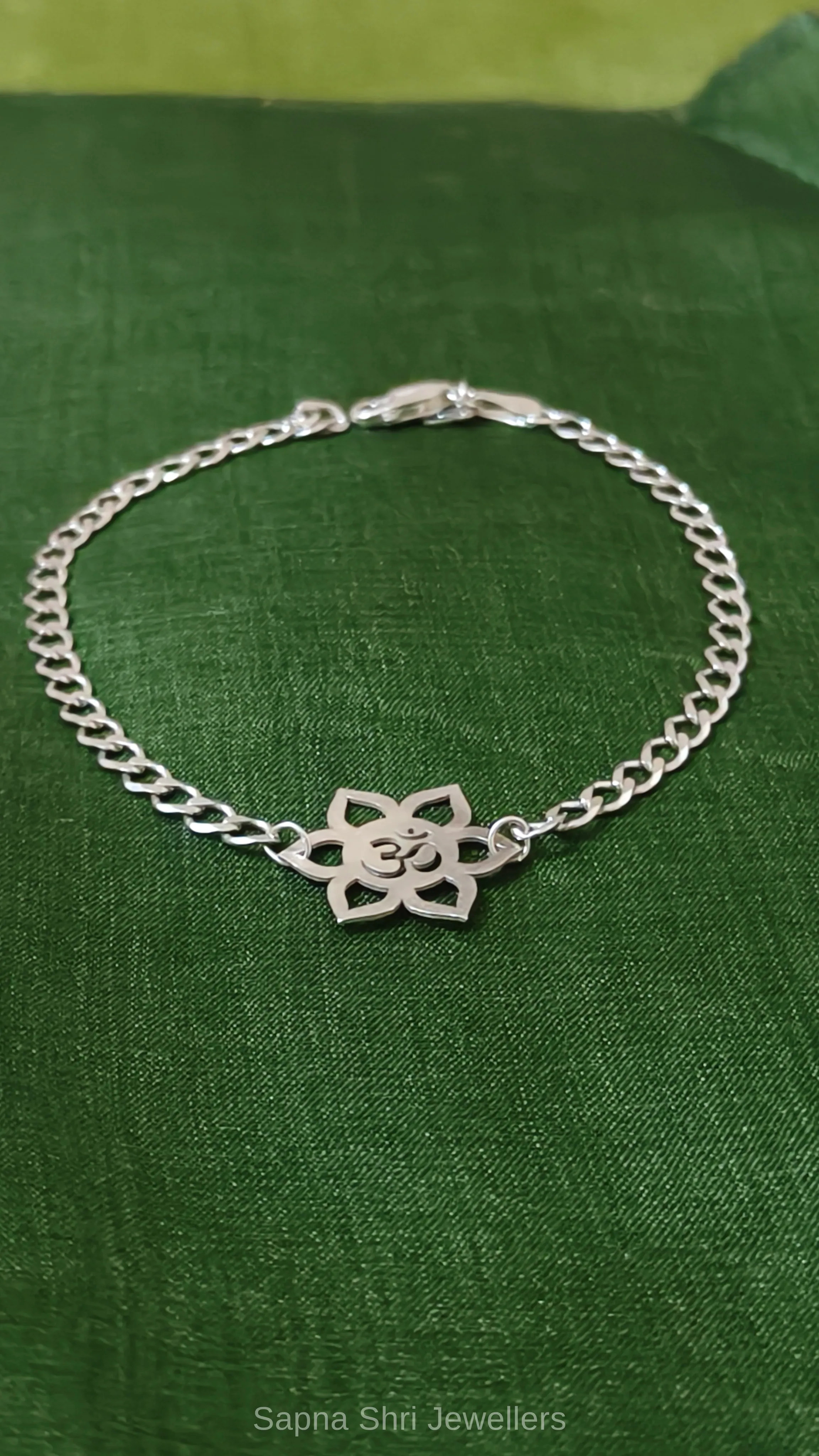 Om Lotus 925 Sterling Silver Rakhi thumbnail 4
