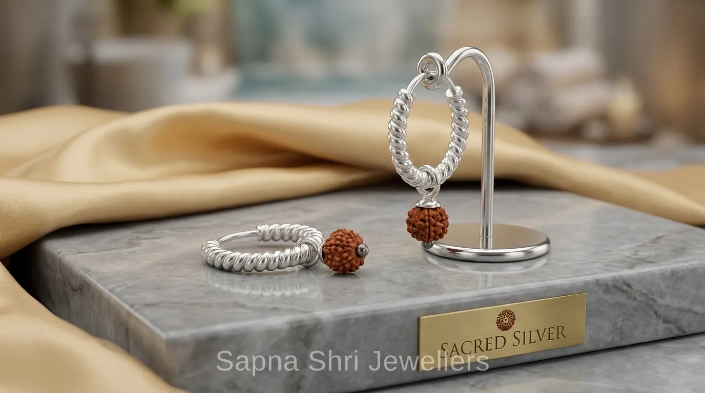 Real Silver Nattiyan (Nanti) Small Bali for Men & Boys thumbnail 2