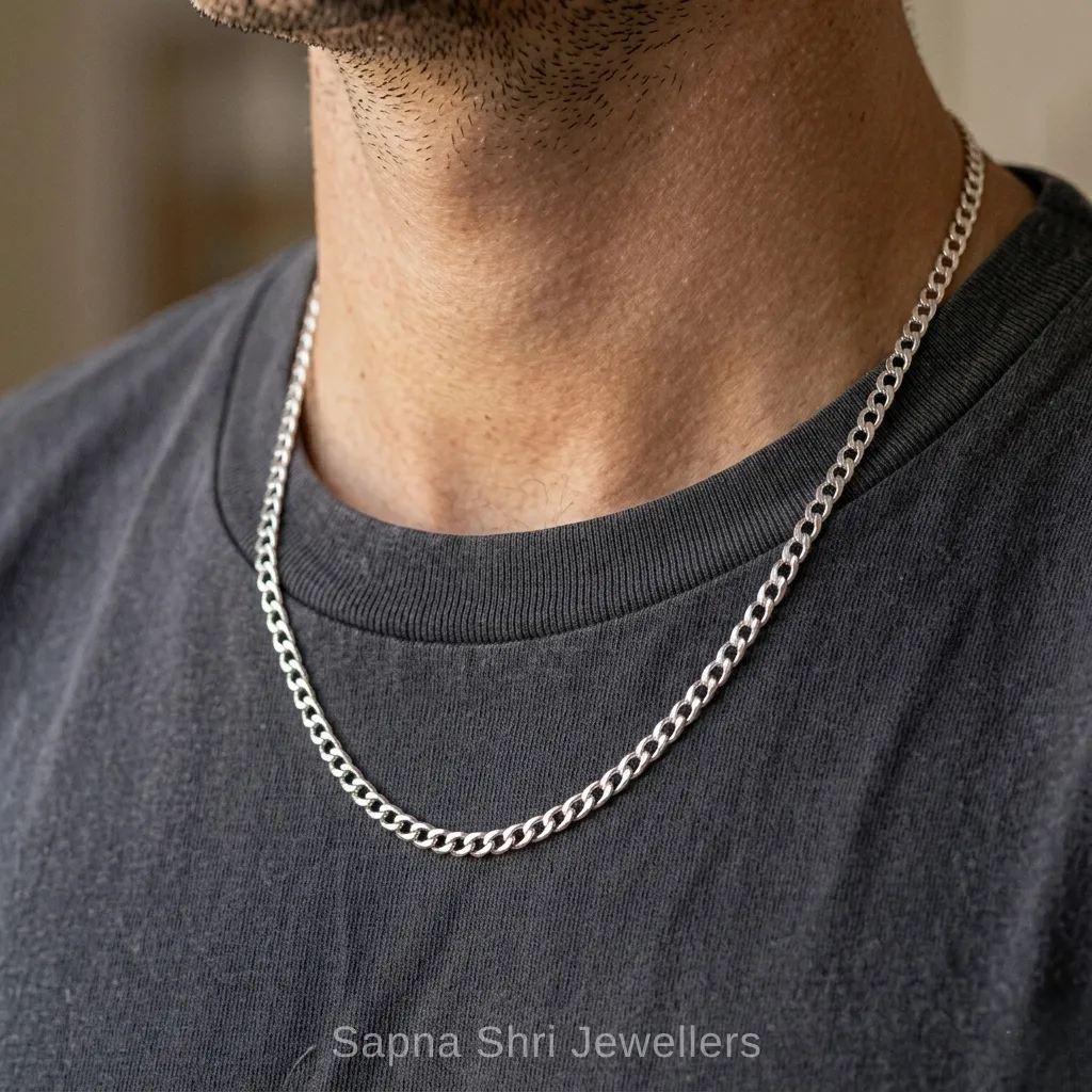 Classic Curb Link Chain in 925 Silver thumbnail 3