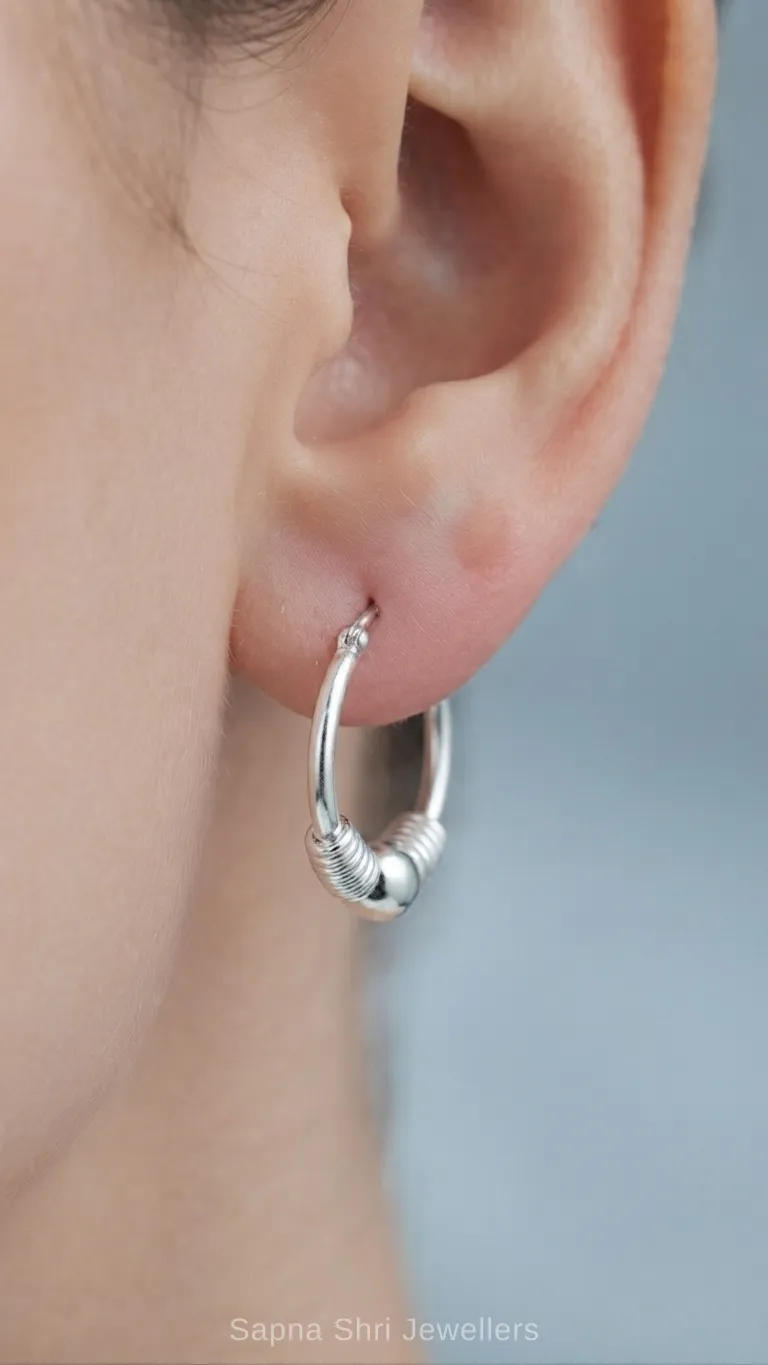 Classic Silver Bali Earrings thumbnail 3