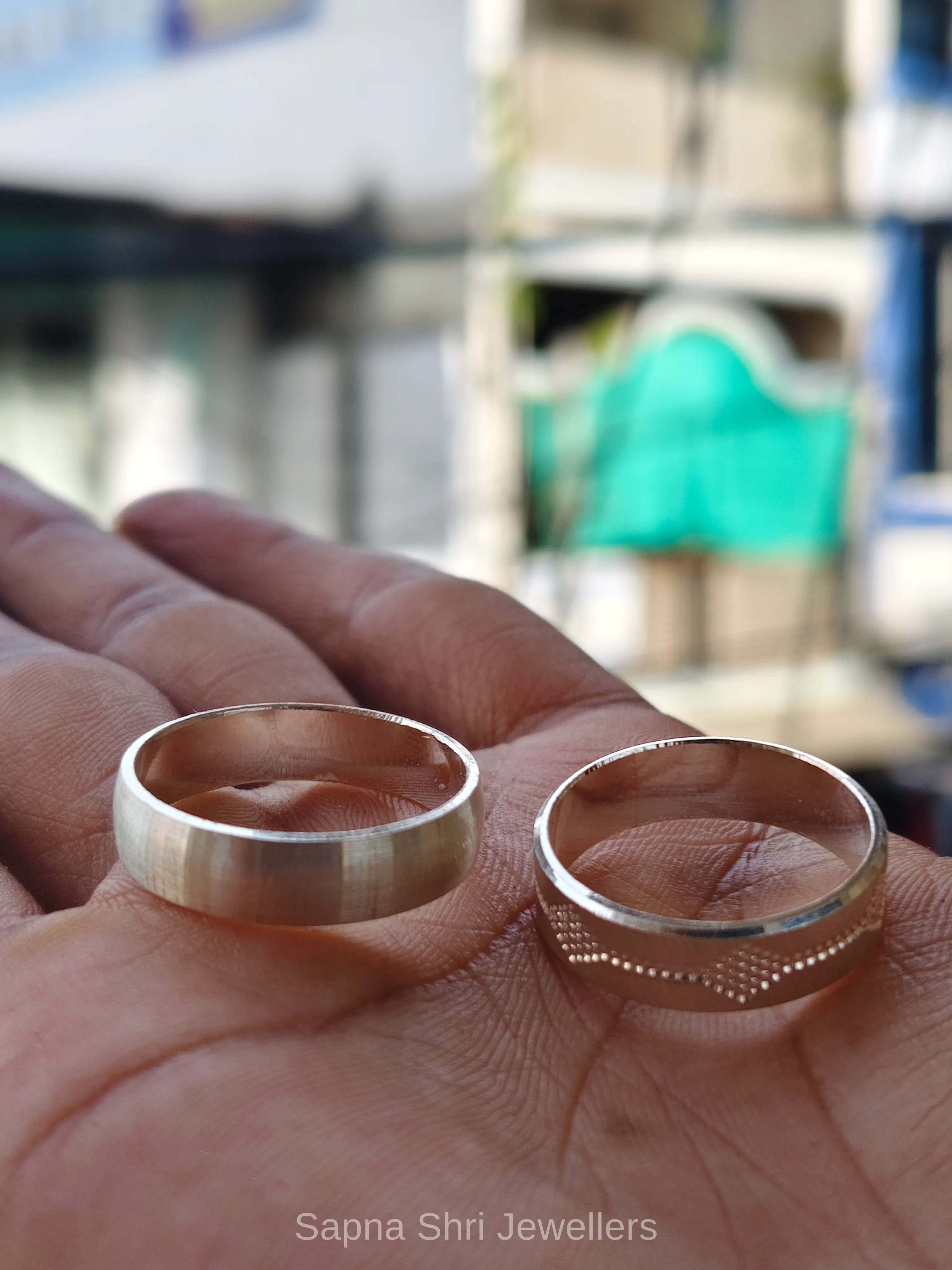 Romantic Love Silver Couple Ring thumbnail 2