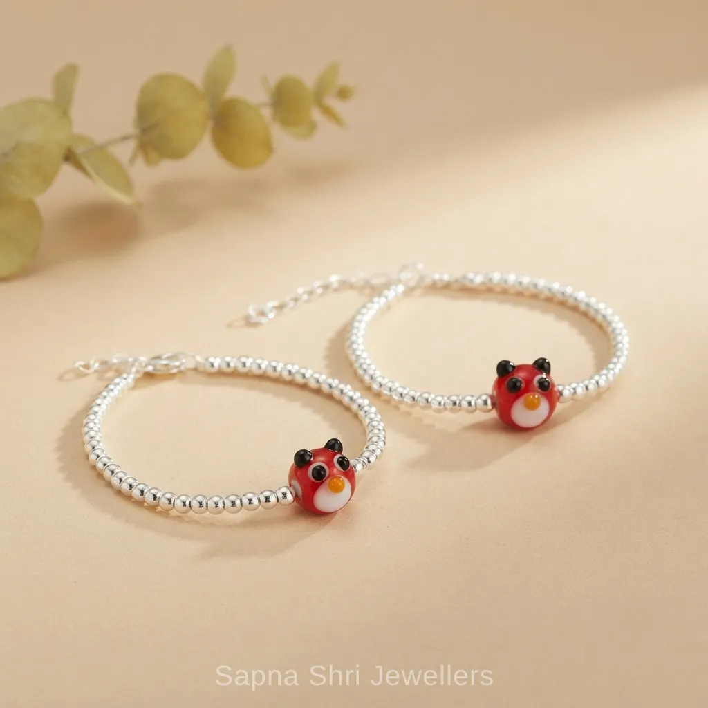 Baby Red Bird Silver Bracelet thumbnail 3