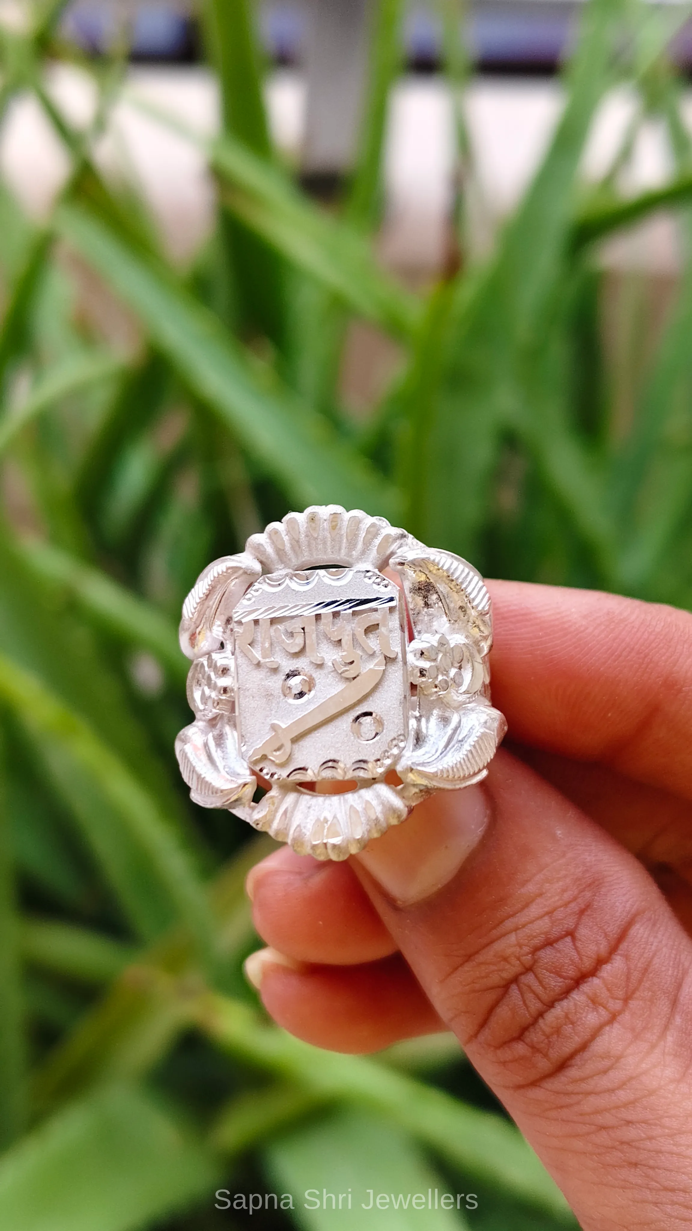 Rajput Engraved 925 Sterling Silver Name Ring thumbnail 3