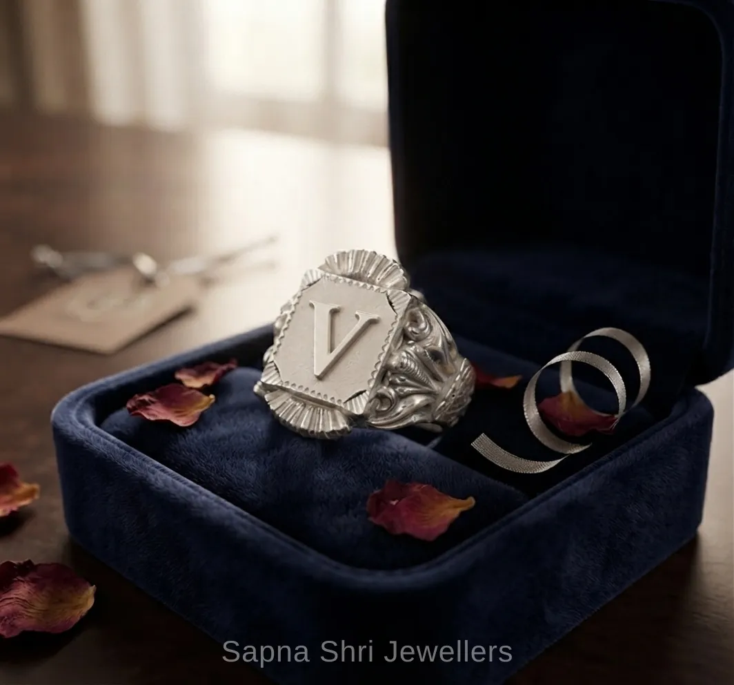 Initial Name Silver Ring Customised Gift thumbnail 2