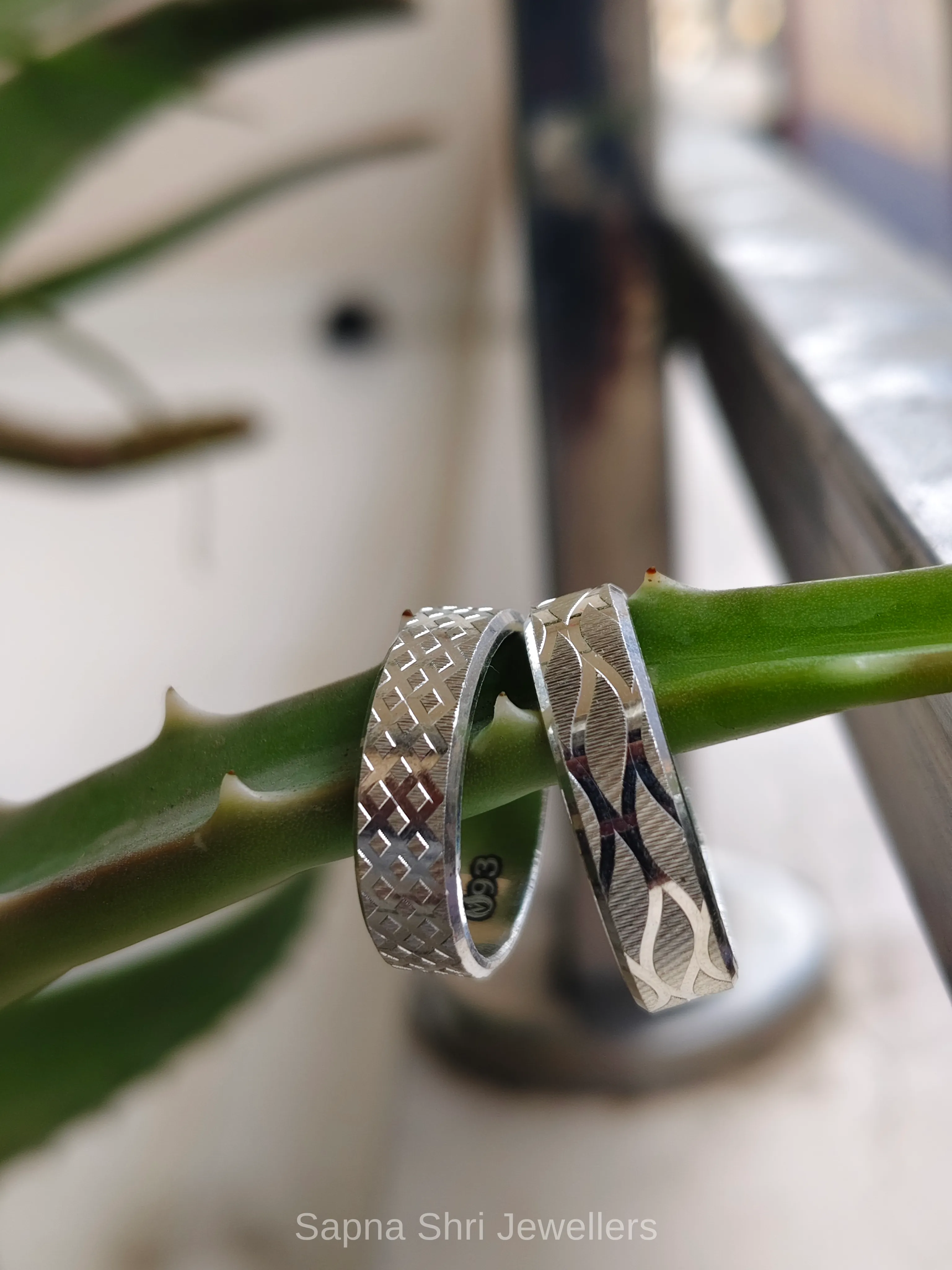 925 Sterling Silver Matching Couple Band thumbnail 4