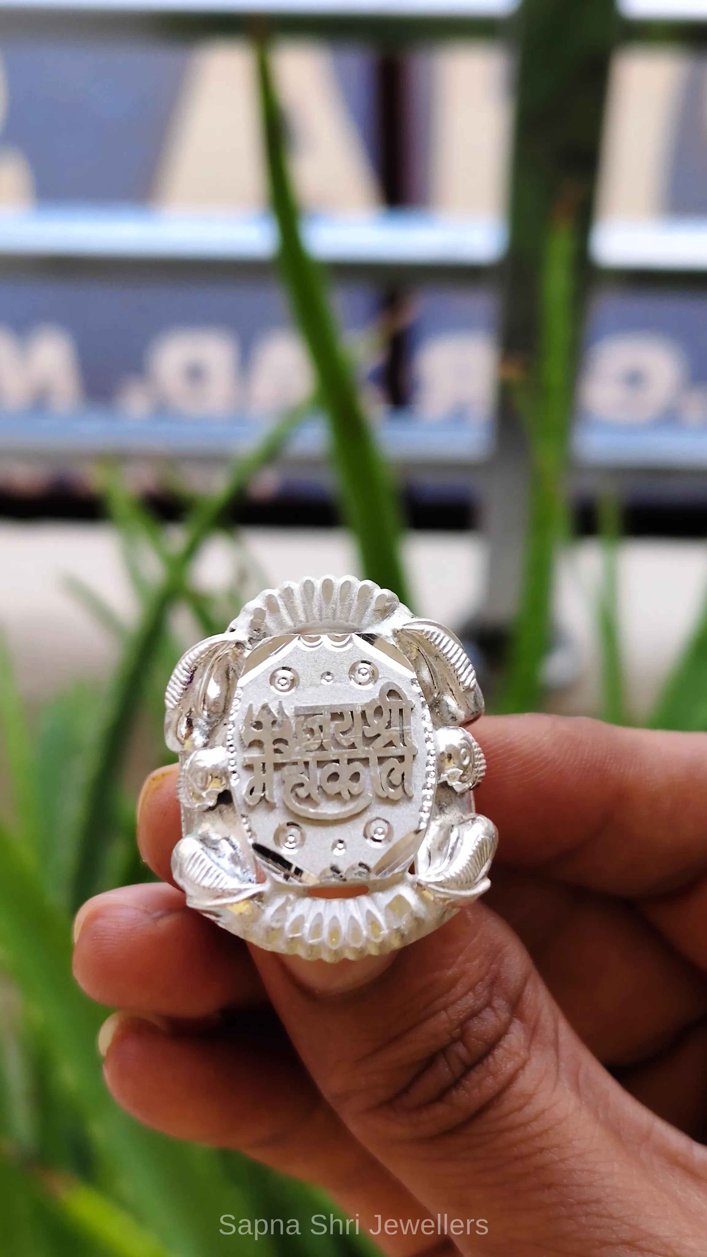 Jai Shri Mahakal 925 Sterling Silver Ring thumbnail 2