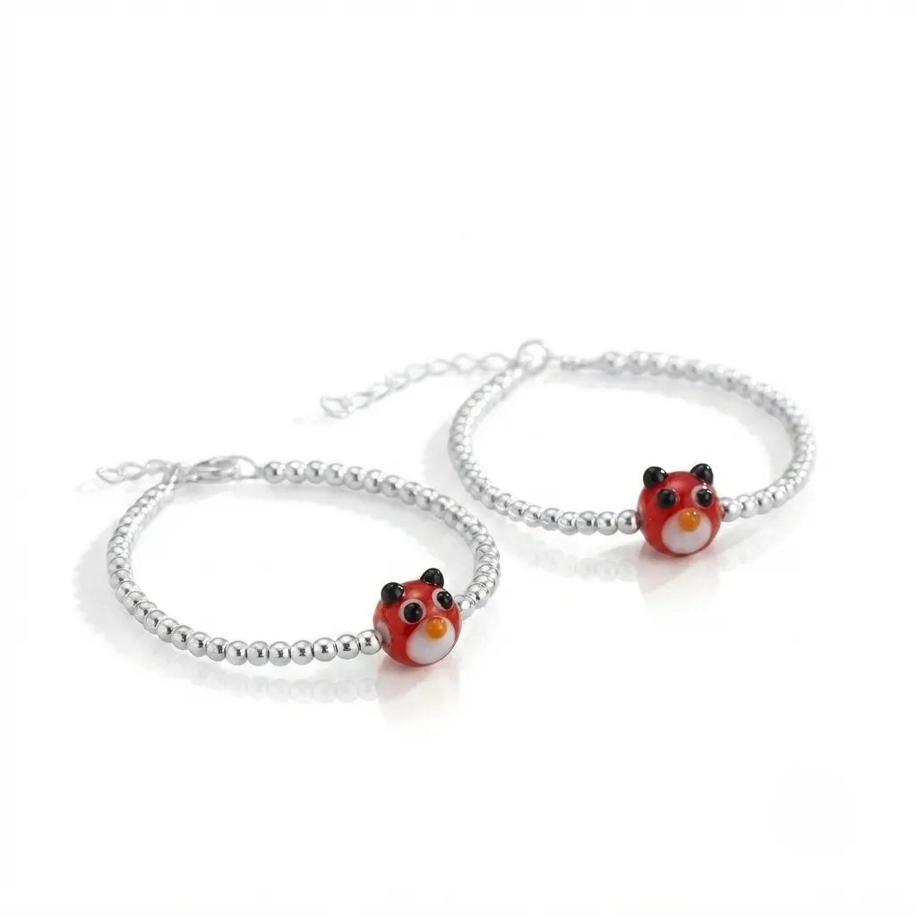 Baby Red Bird Silver Bracelet thumbnail 4