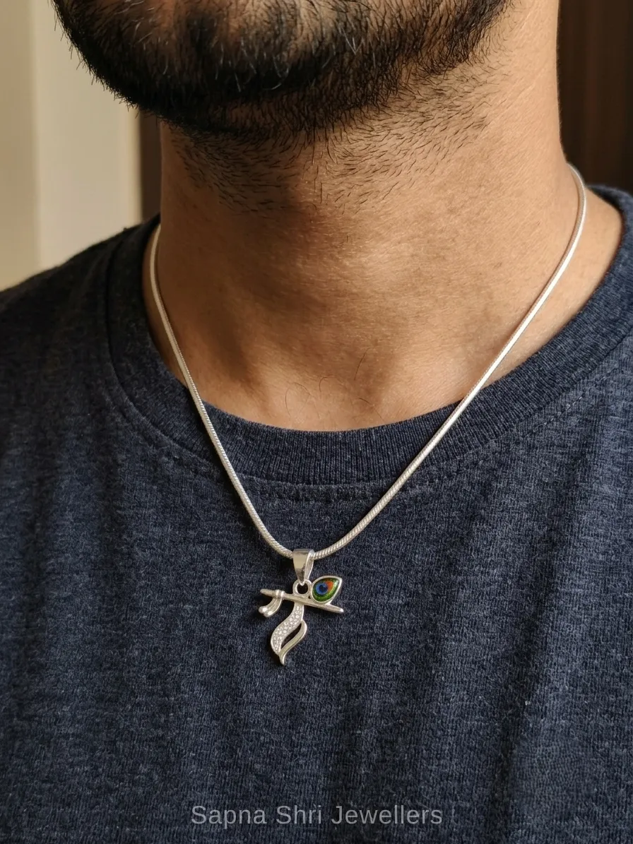 925 Sterling Silver Krishna Locket Pendant thumbnail 5