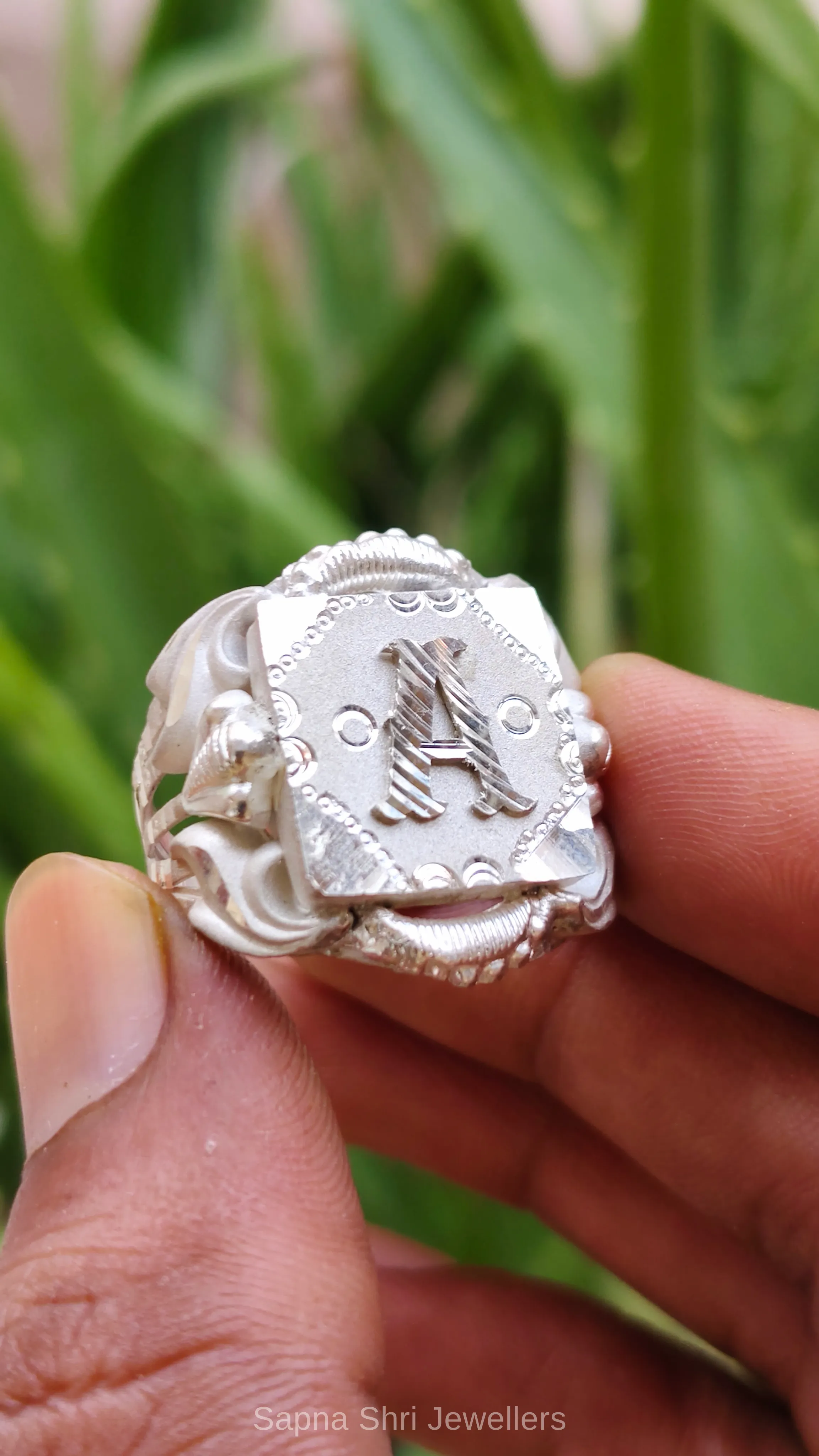 Letter A Initial 925 Sterling Silver Ring thumbnail 2
