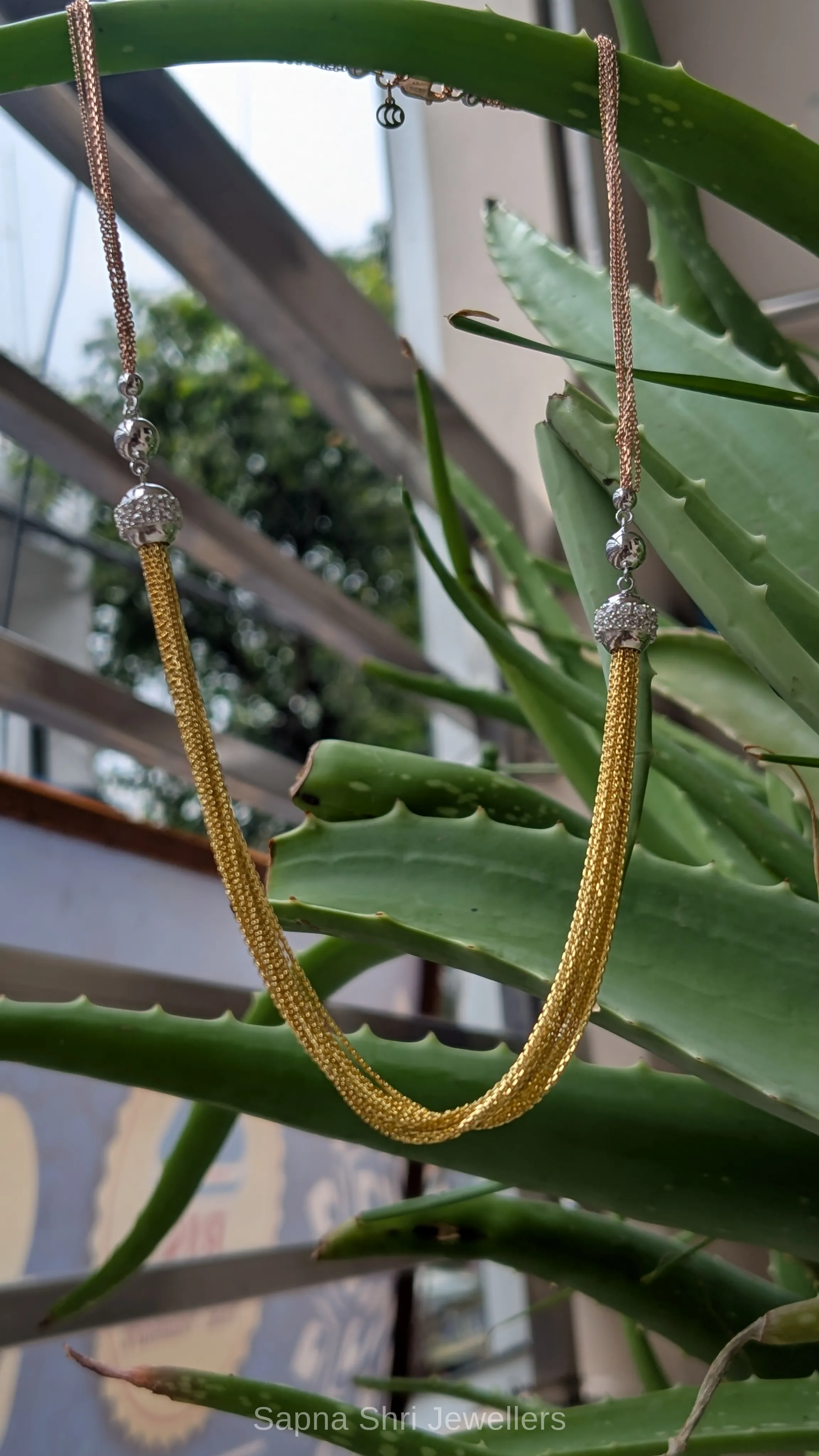 Elegant Dual Tone Silver Chain for Women thumbnail 4