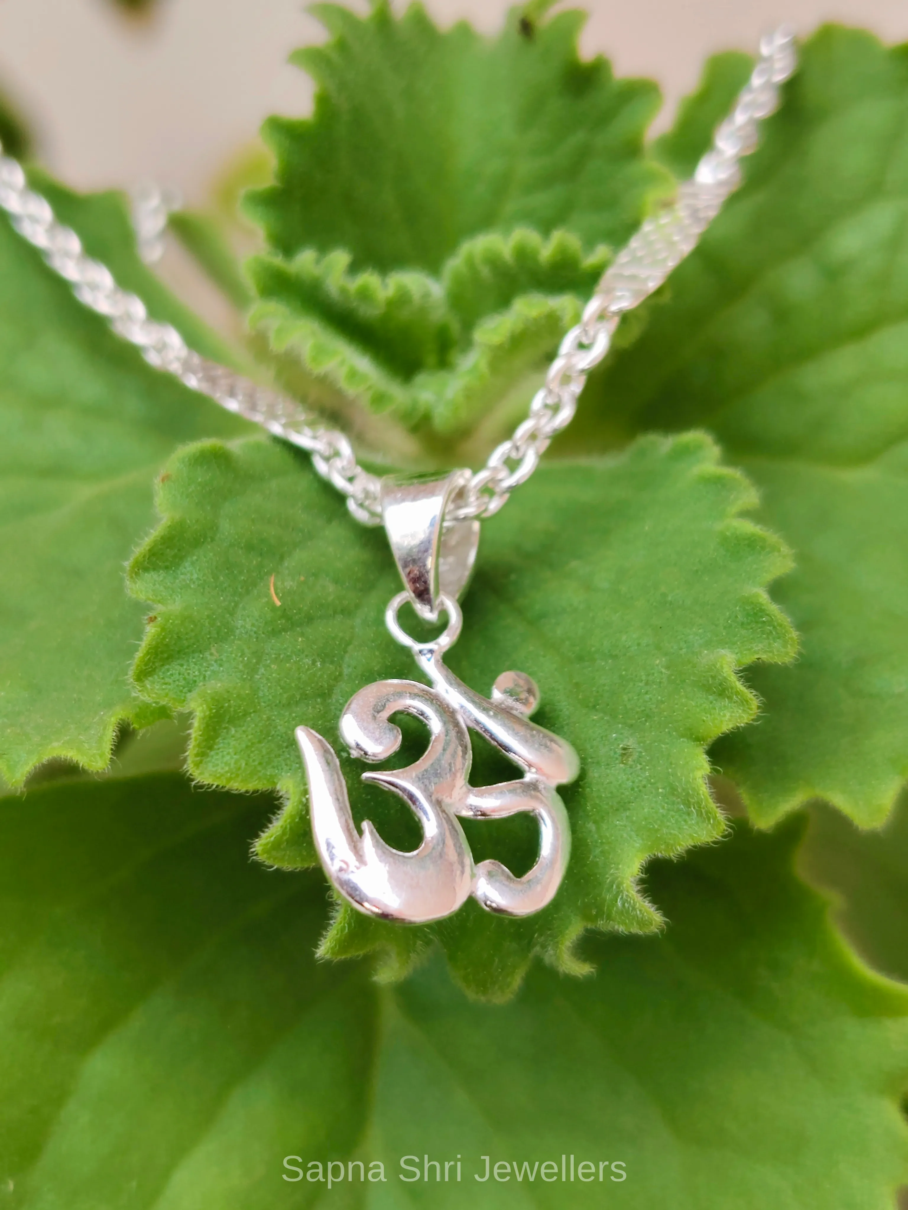 Shiv Name Silver Pendant Necklace thumbnail 3