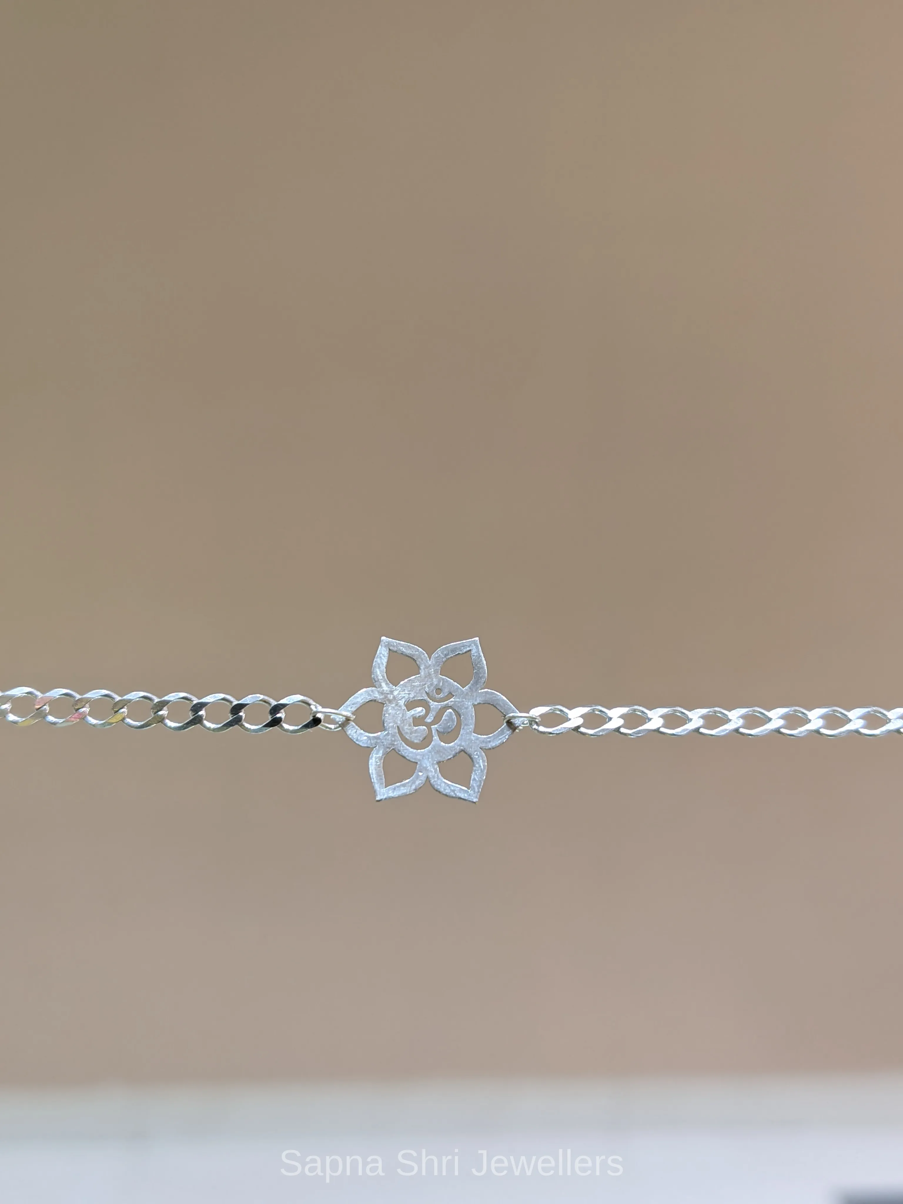 Om Lotus 925 Sterling Silver Rakhi thumbnail 3