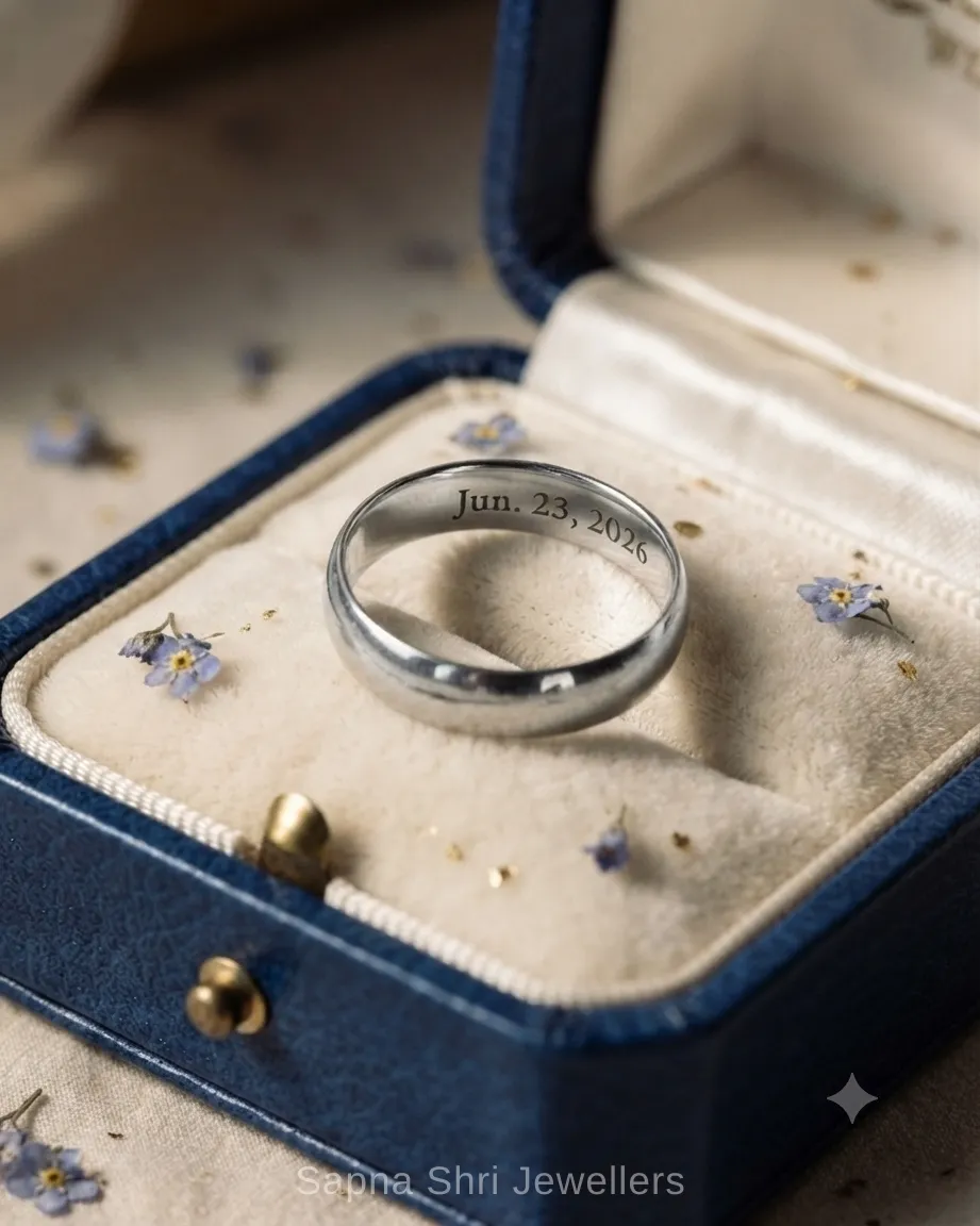 Date Engraved Silver Ring Personalised thumbnail 3