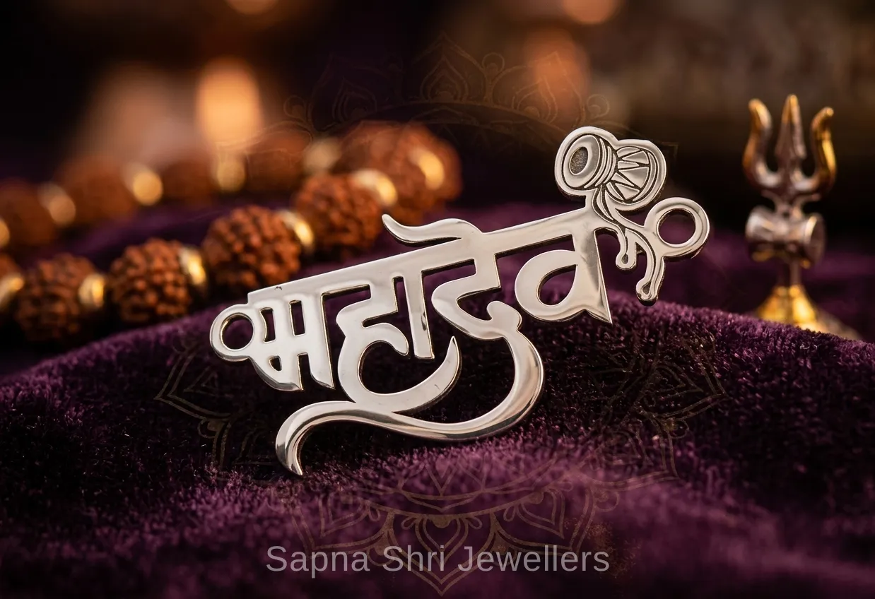 Mahadev Shivling Trishul Silver Pendant thumbnail 4