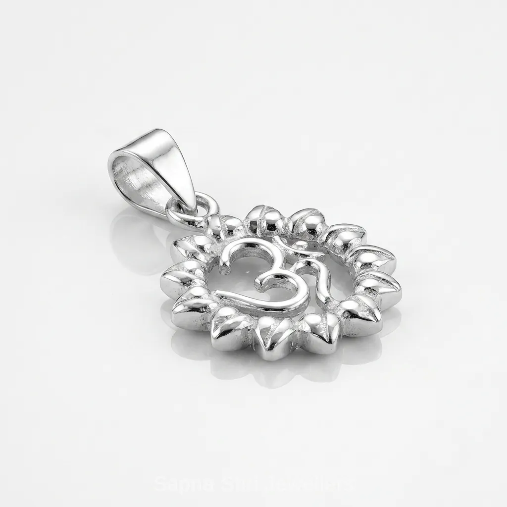 Mahakal Name Trishul Silver Pendant thumbnail 2