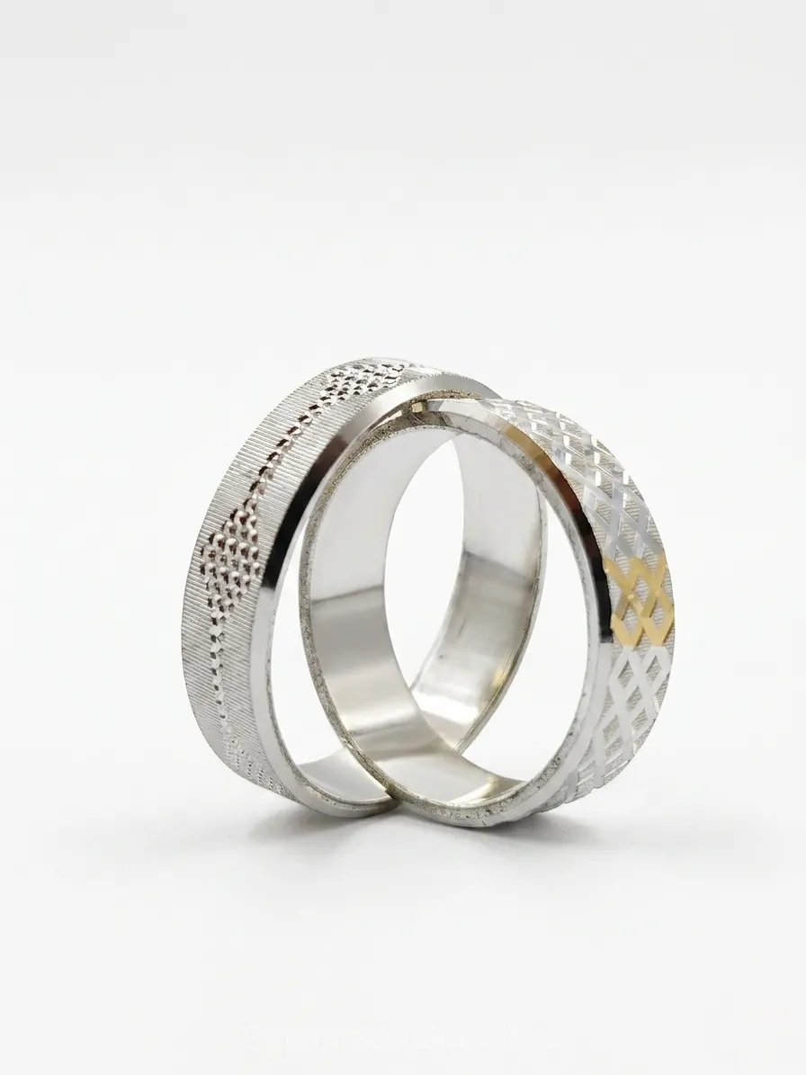 His and Hers Silver Couple Ring thumbnail 2