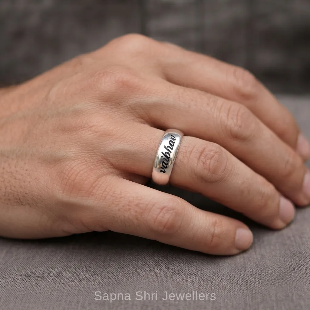 Personalised Silver Name Ring for Men thumbnail 3