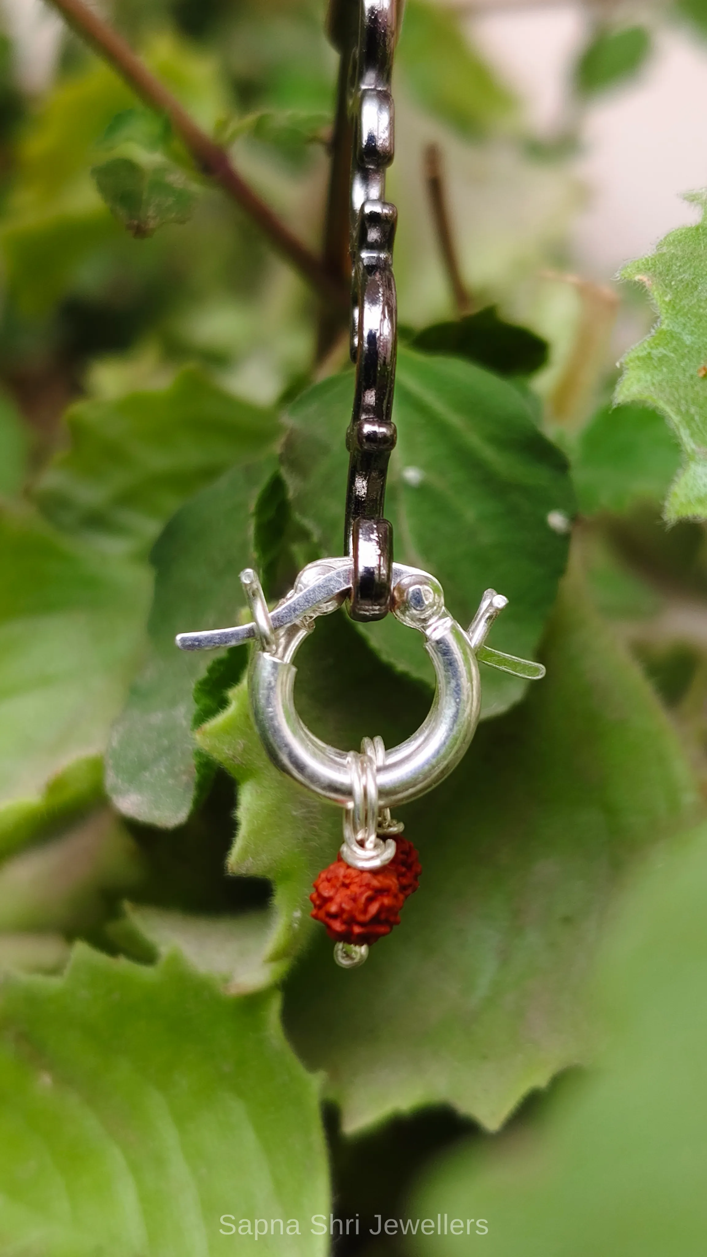 925 Sterling Silver Rudraksha Bali Earrings for Men & Women thumbnail 4