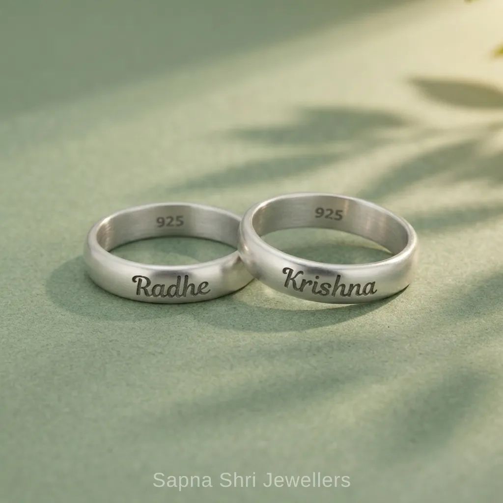 Krishna Silver Ring for Men Engraved 925 Silver thumbnail 3