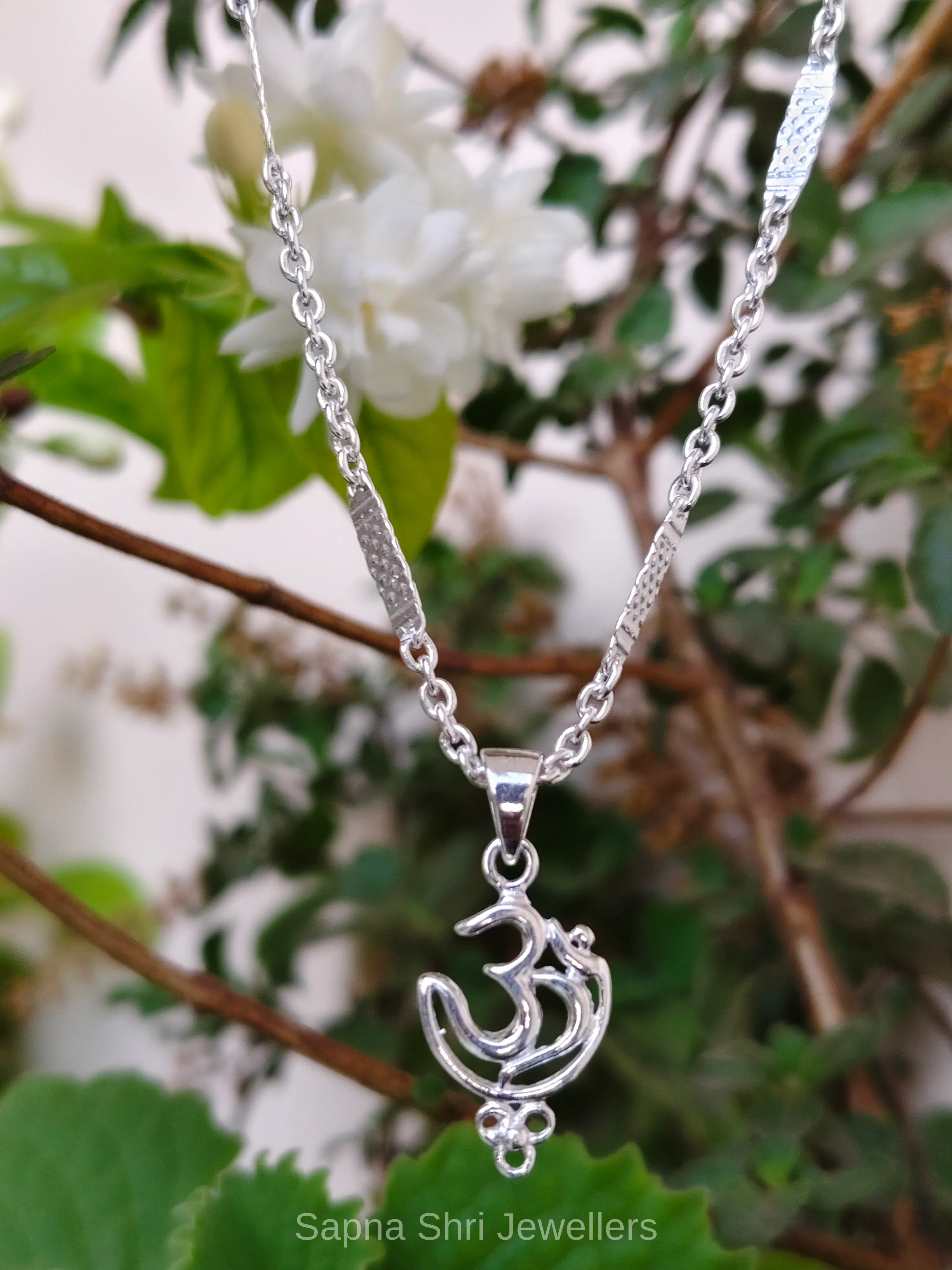 Om Religious Silver Pendant for Men & Women thumbnail 3