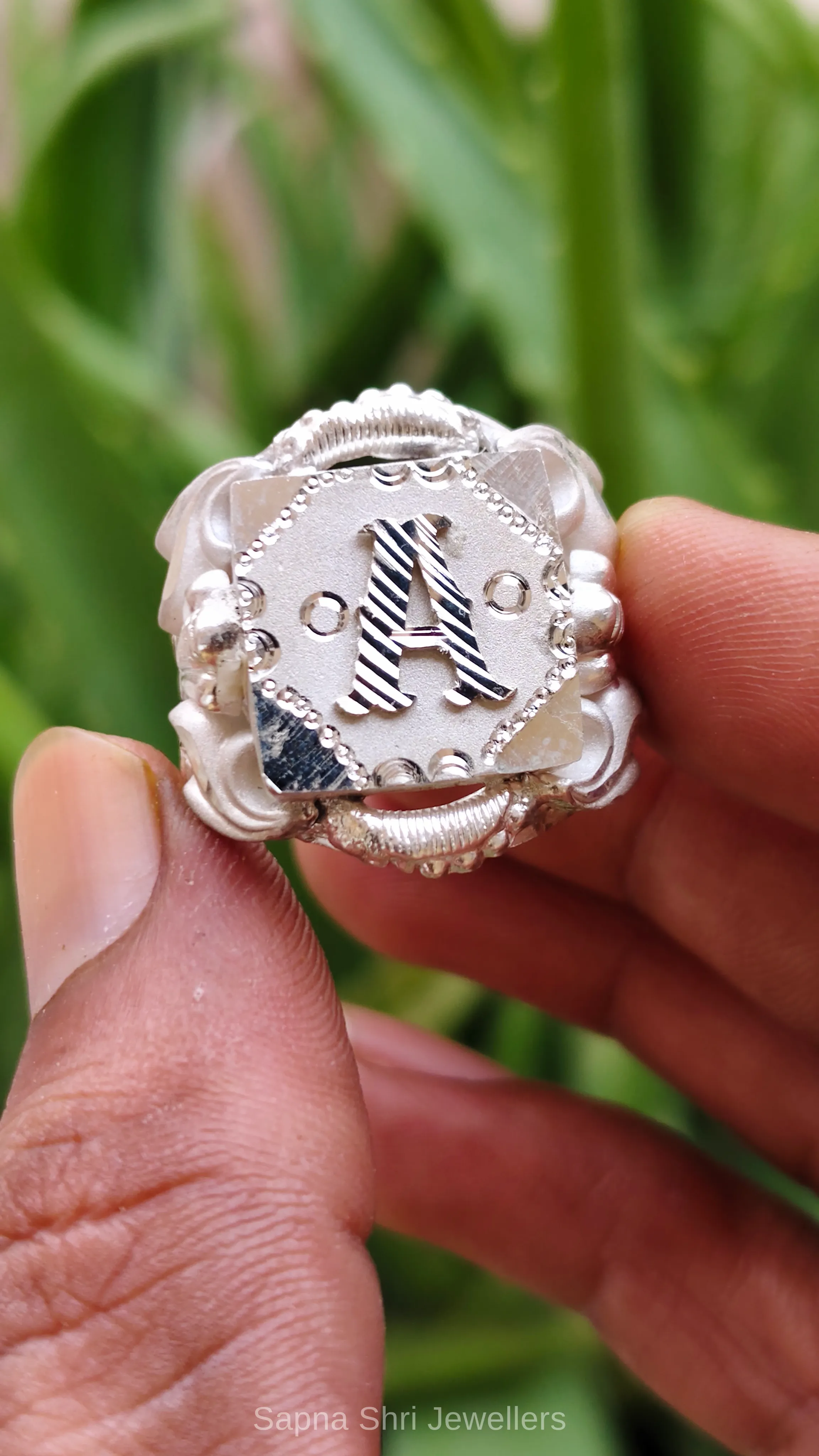 Letter A Initial 925 Sterling Silver Ring thumbnail 4