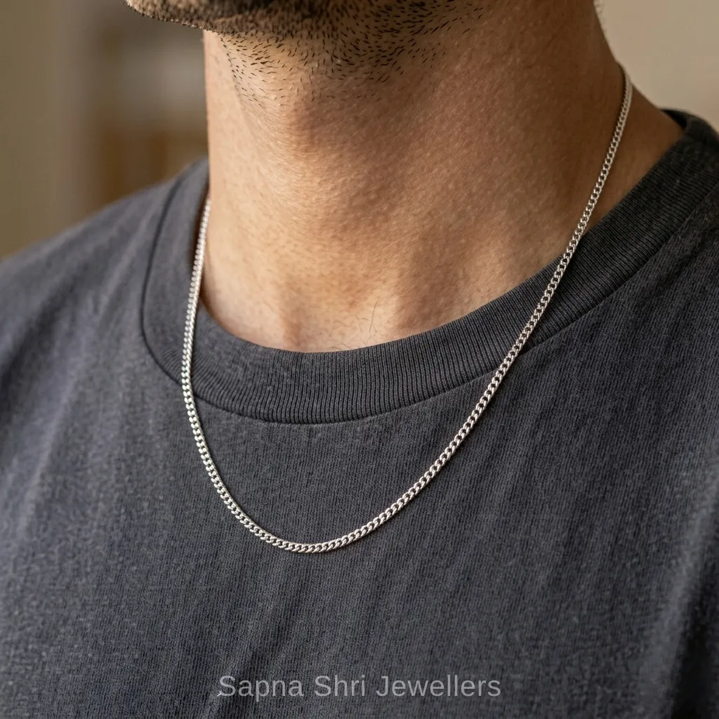 Bold Curb Silver Chain thumbnail 3