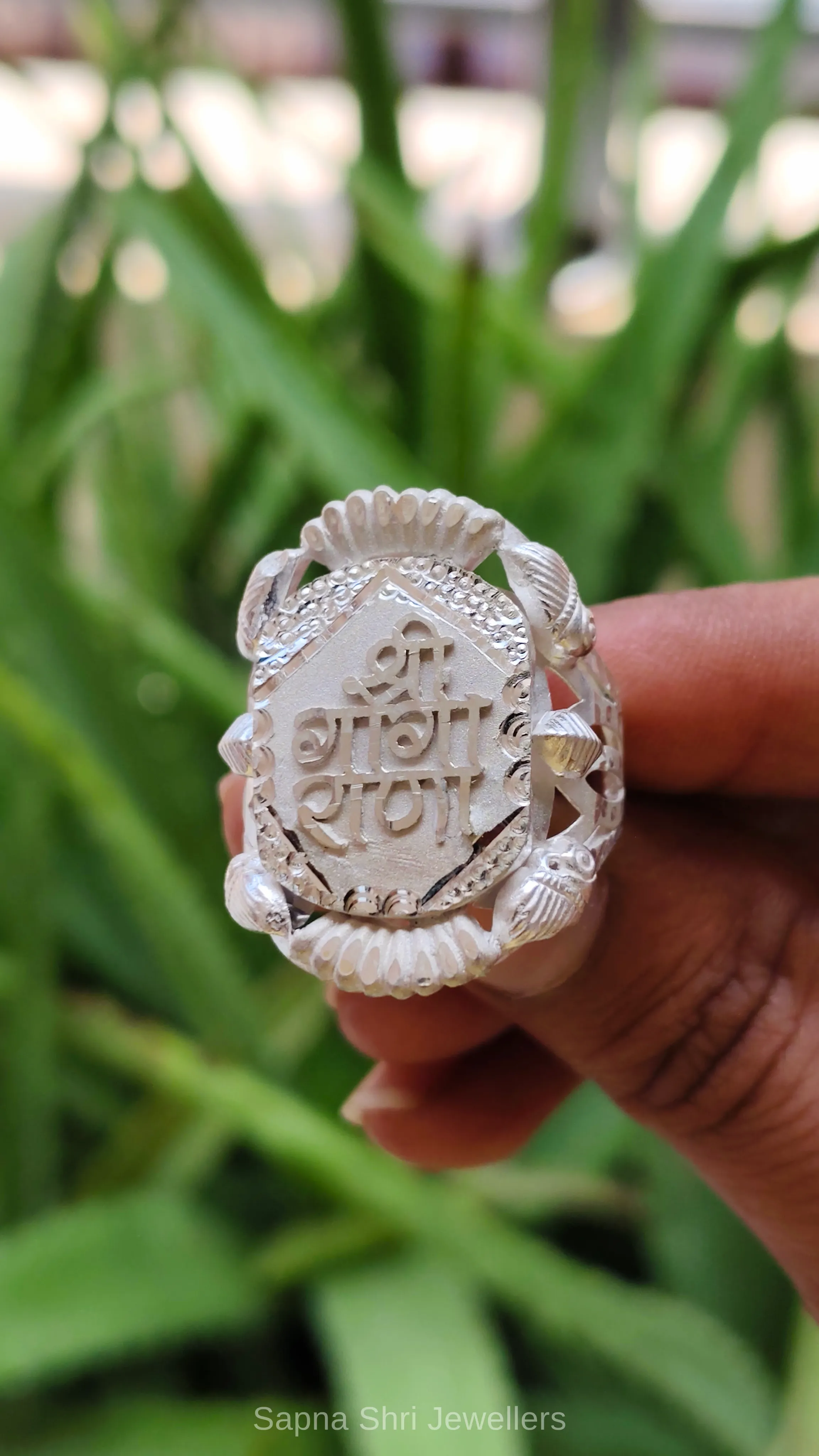 Shri Goga Rana 925 Sterling Silver Name Ring thumbnail 4