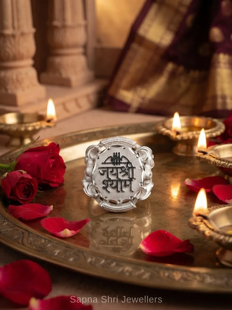 Shyam Baba Couple Band Ring in 925 Silver thumbnail 4