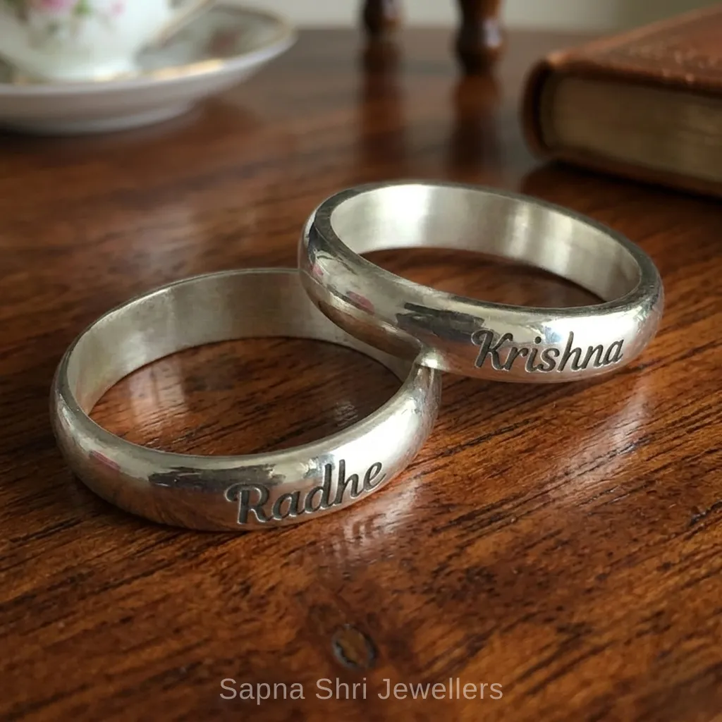 Krishna Silver Ring for Men Engraved 925 Silver thumbnail 4