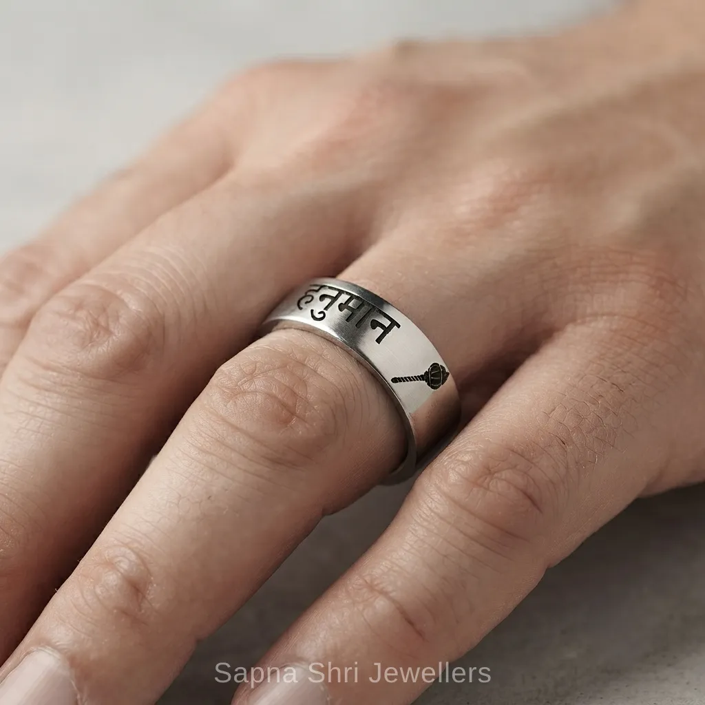 925 Silver Hanuman Ring for Men Adjustable Spiritual Design thumbnail 4