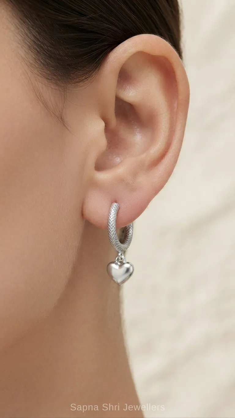 Trendy Heart Drop Earrings thumbnail 3