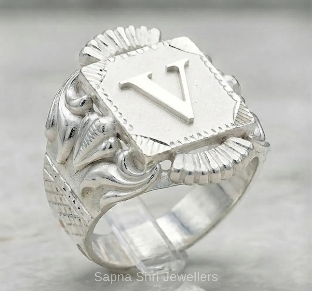 Initial Name Silver Ring Customised Gift thumbnail 3