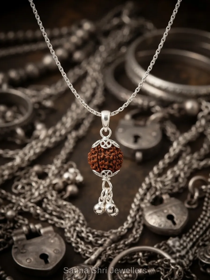 Rudraksha Silver Pendant for Mahadev Devotees thumbnail 4