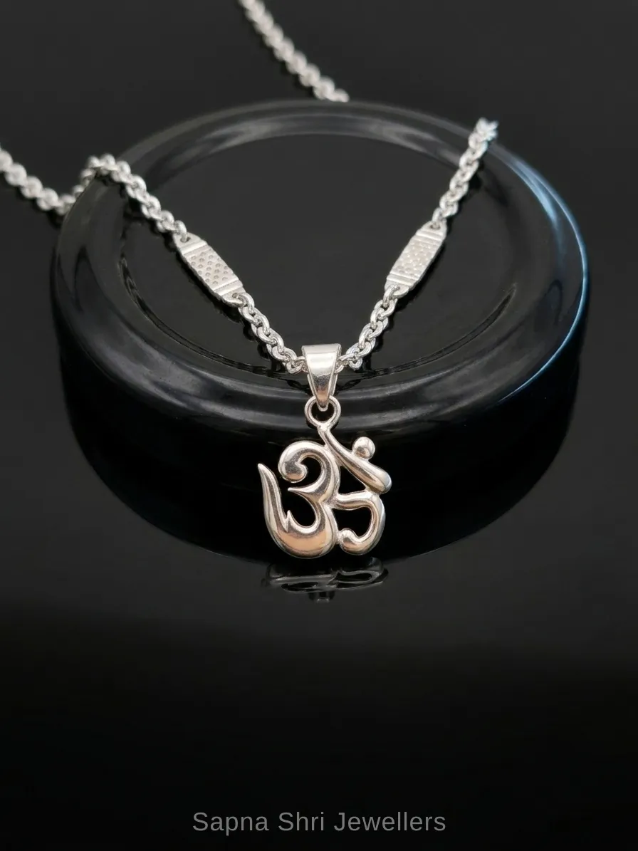 Shiv Name Silver Pendant Necklace thumbnail 2