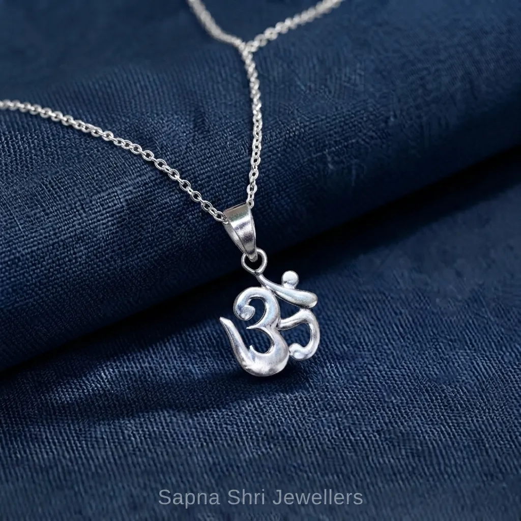 Shiv Name Silver Pendant Necklace thumbnail 4