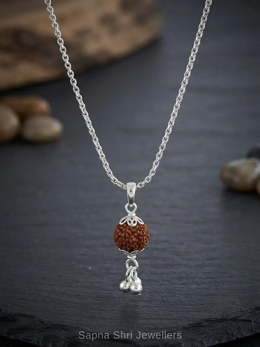 Rudraksha Silver Pendant for Mahadev Devotees thumbnail 3