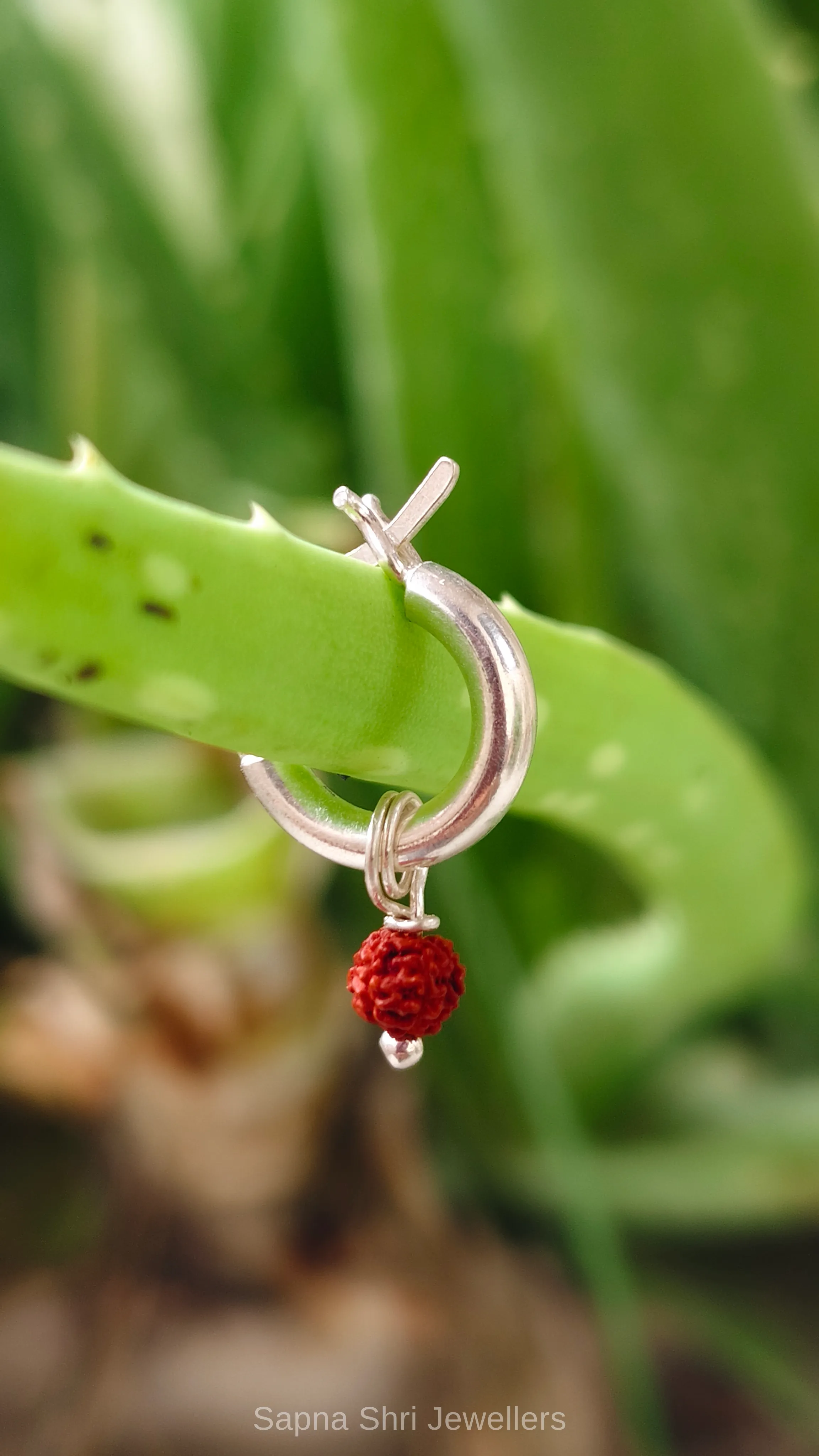 925 Sterling Silver Rudraksha Bali Earrings for Men & Women thumbnail 2