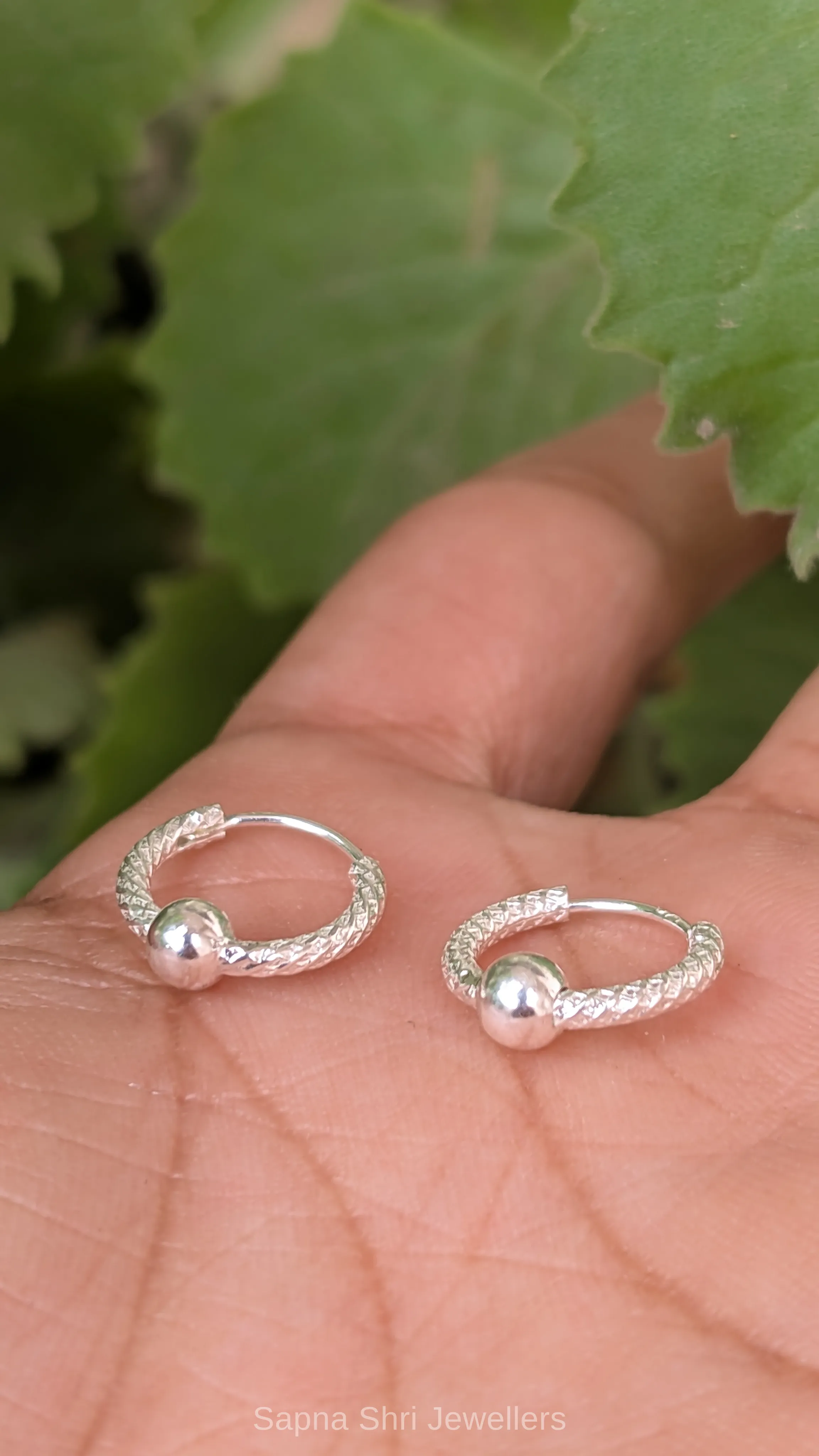 925 Sterling Silver Diamond Cut Ball Bali Earrings thumbnail 3
