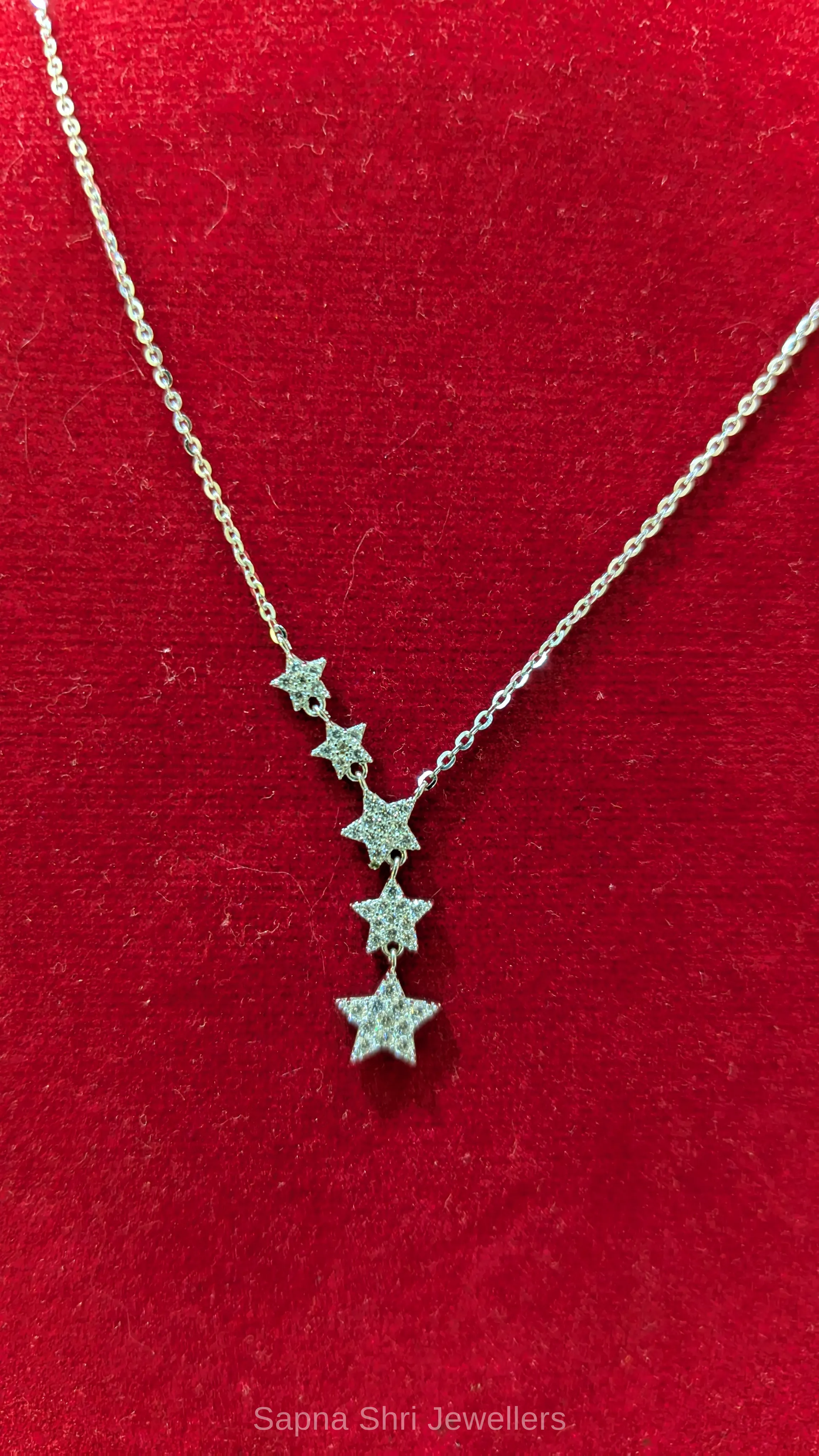 Starry Night Cascading Silver Chain Pendant for Girlfriend thumbnail 4