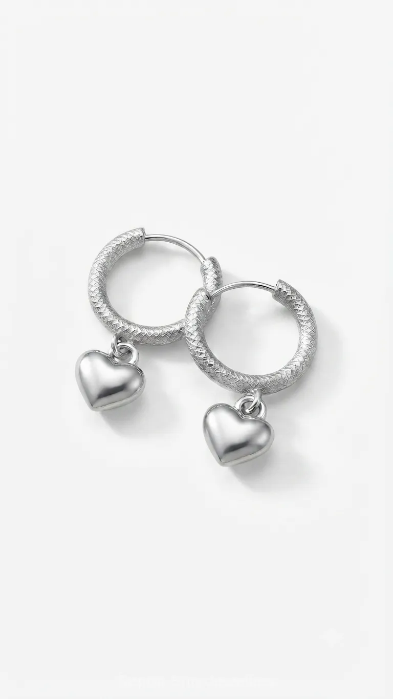 Trendy Heart Drop Earrings thumbnail 2