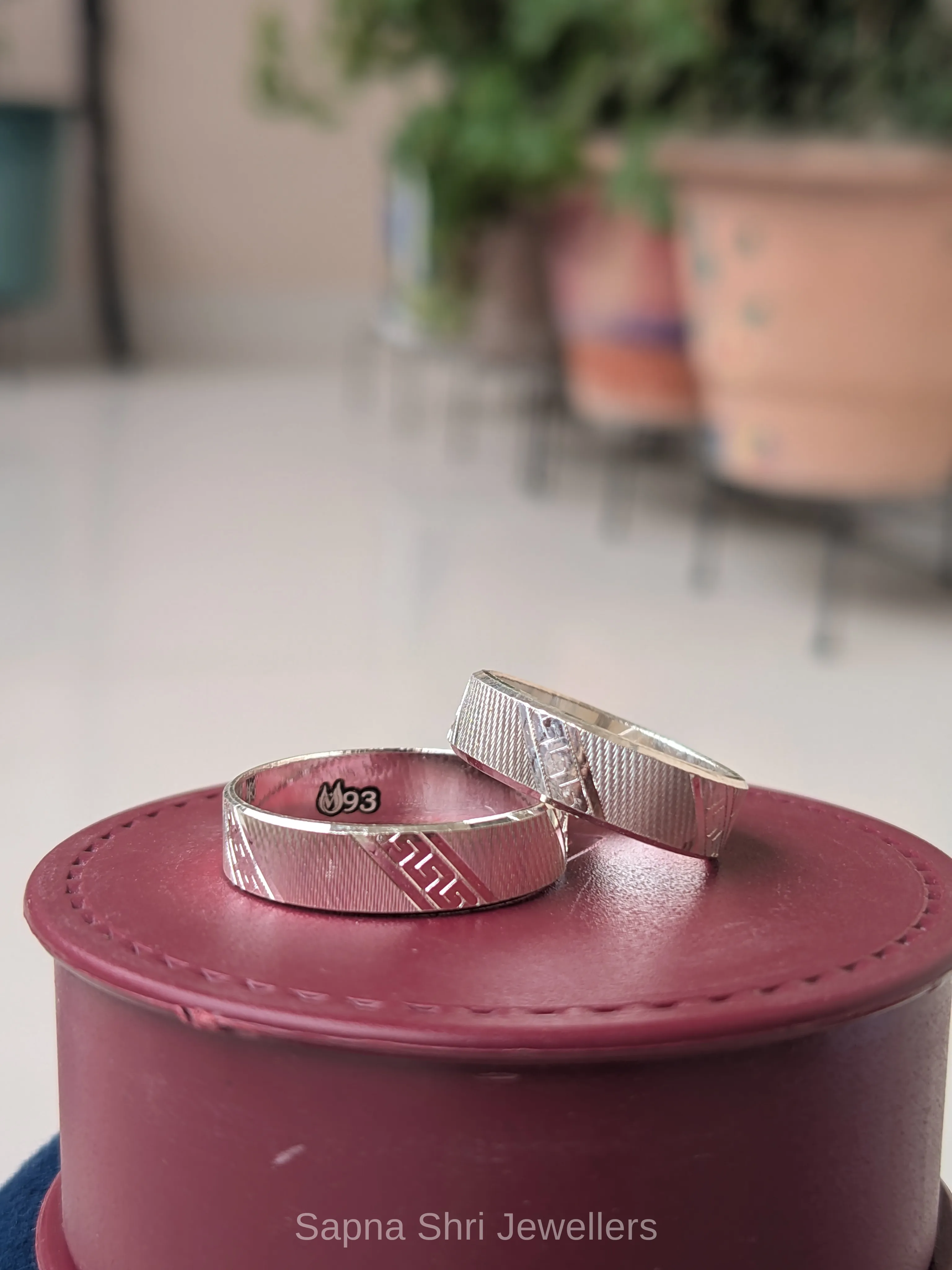 Date and Name Engraved Couple Ring thumbnail 2