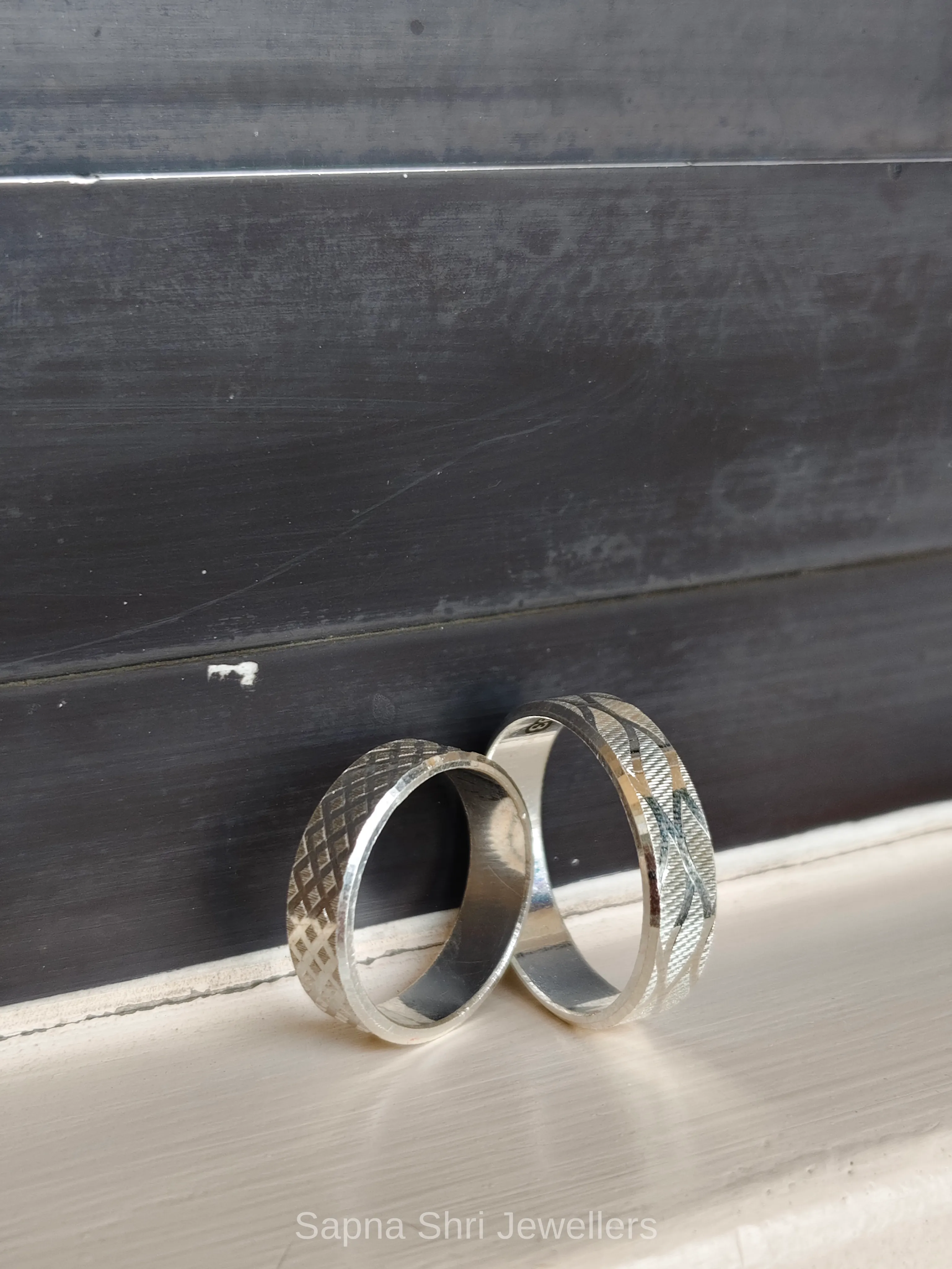925 Sterling Silver Matching Couple Band thumbnail 2