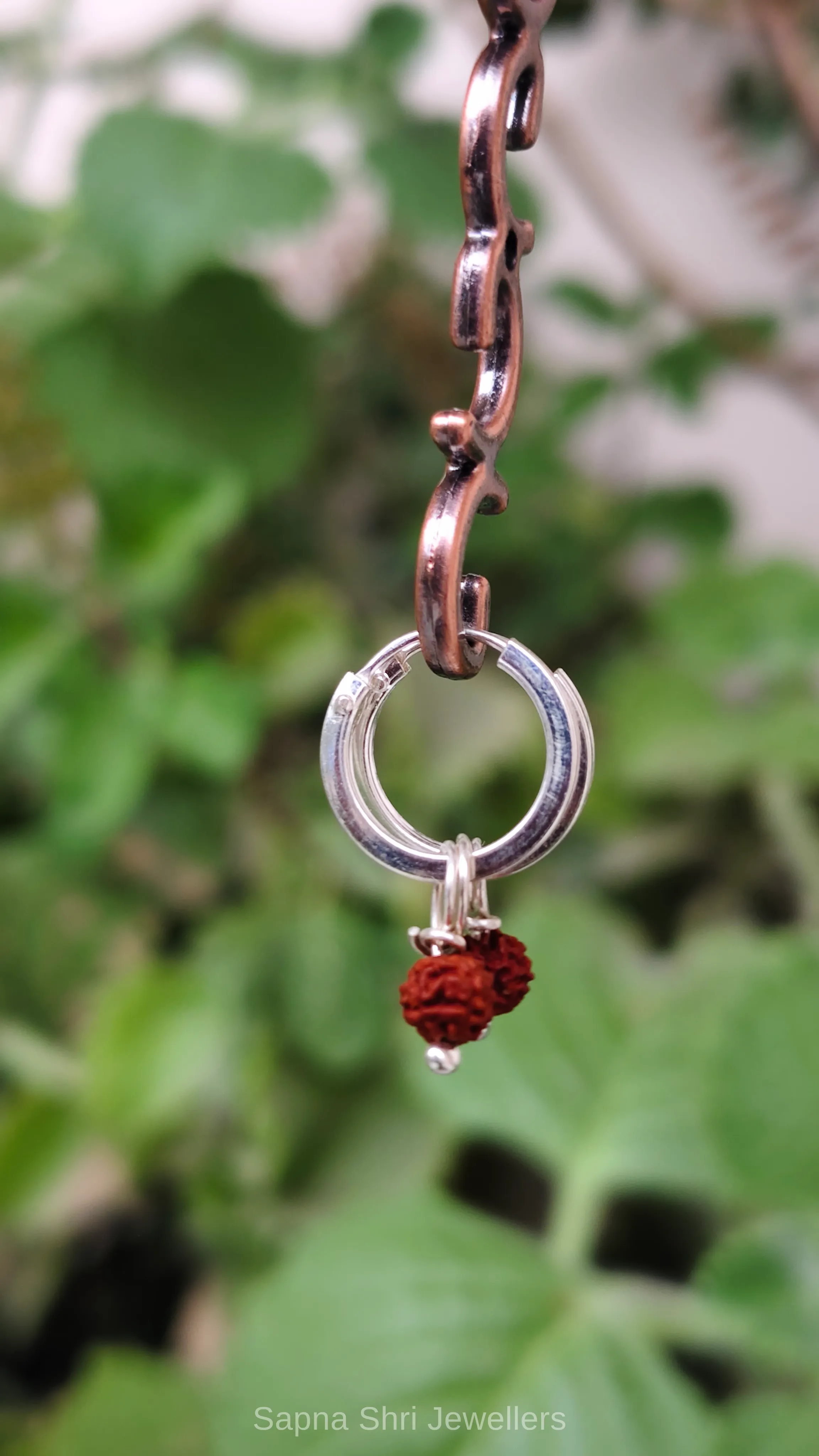 Silver Plain Rudraksha Bali Earrings thumbnail 2