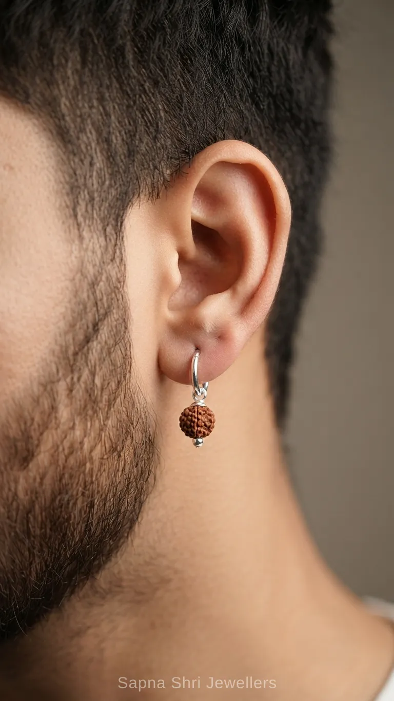 Rudraksha Silver Bali for Men thumbnail 3