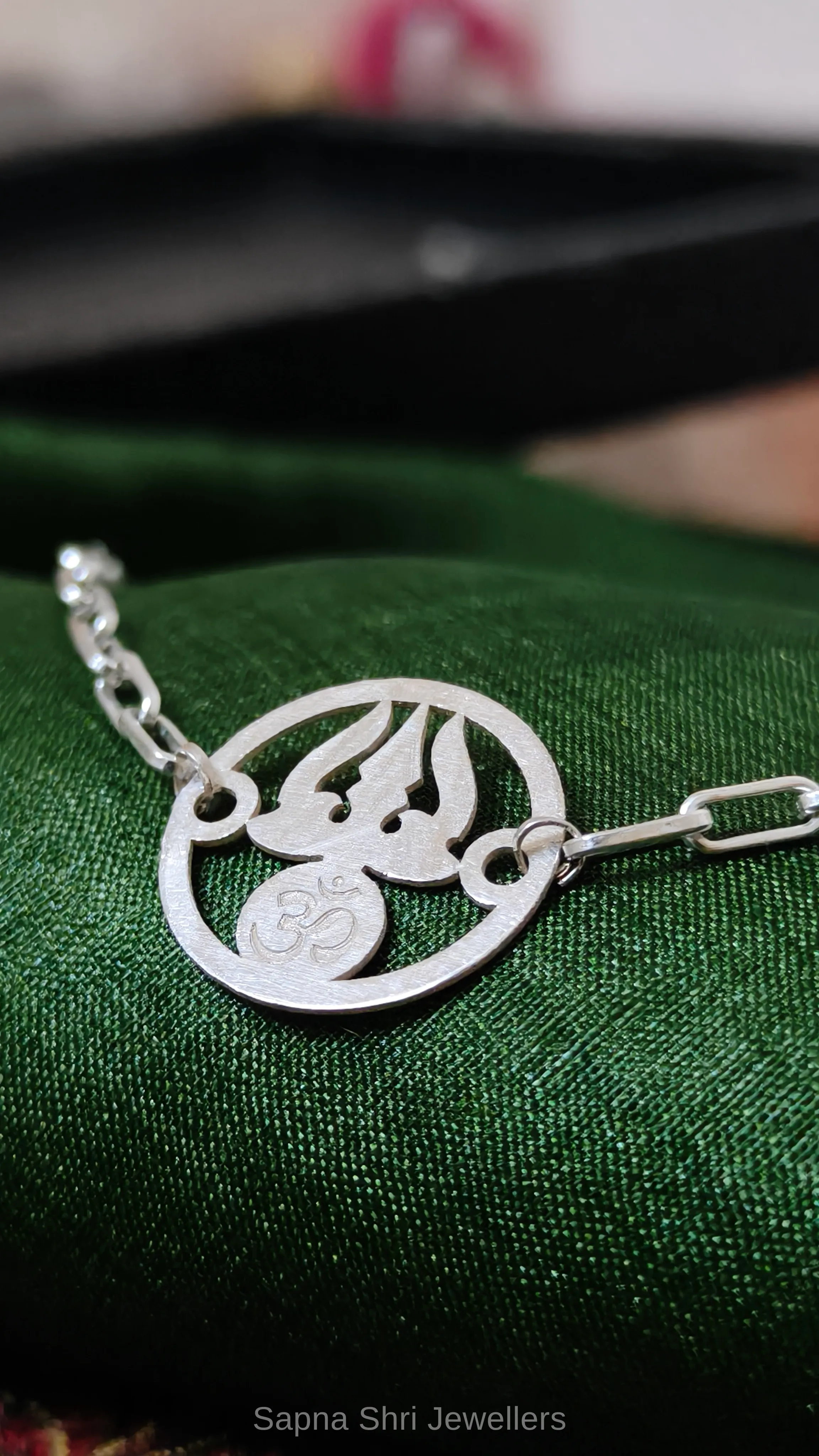 Mahadev Trishul Silver Rakhi Bracelet thumbnail 3