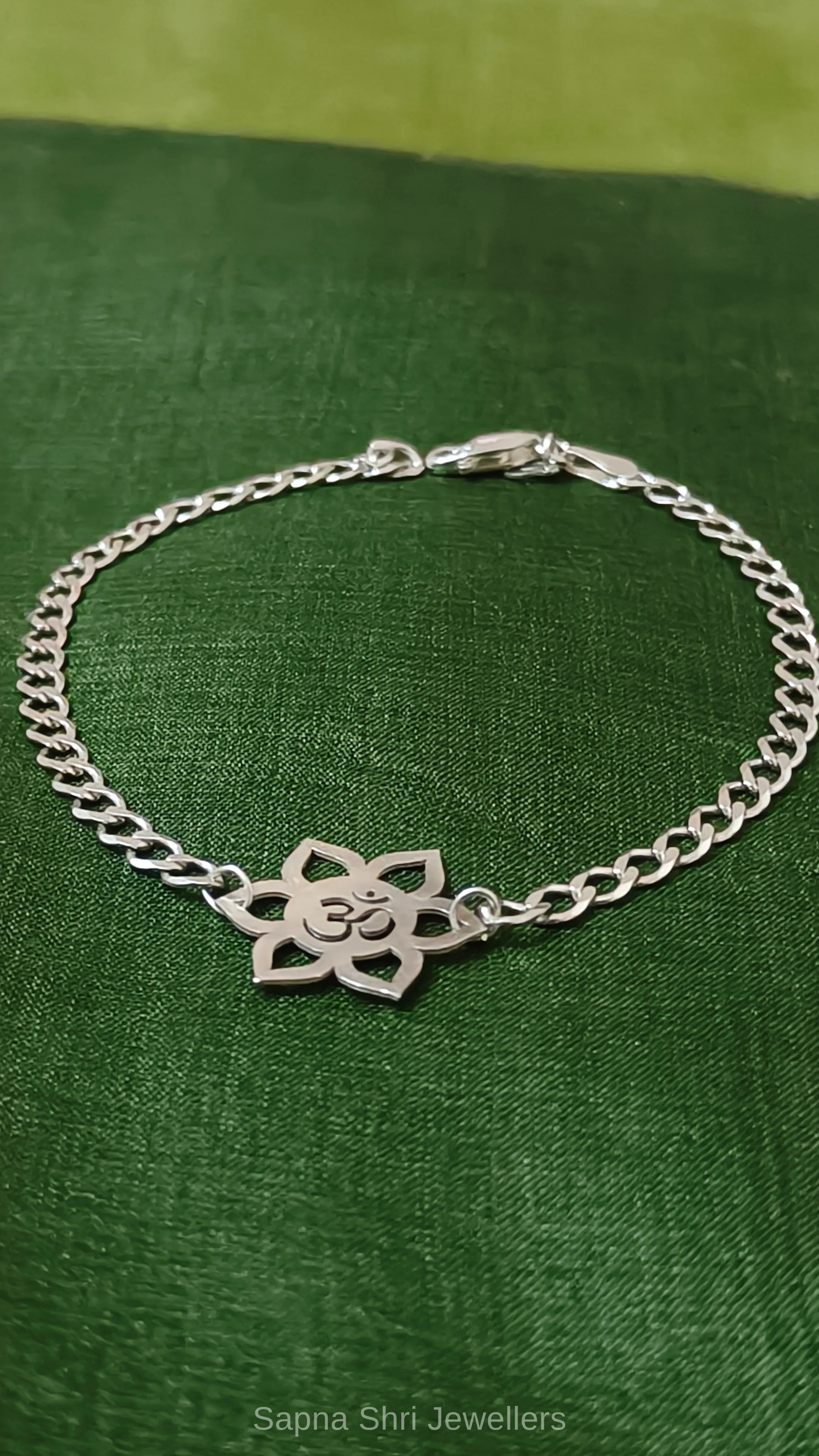 Om Lotus 925 Sterling Silver Rakhi thumbnail 2