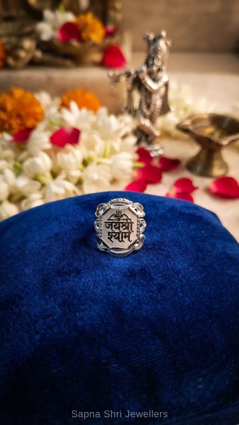 Handmade Khatushyam Silver Ring for Men thumbnail 3