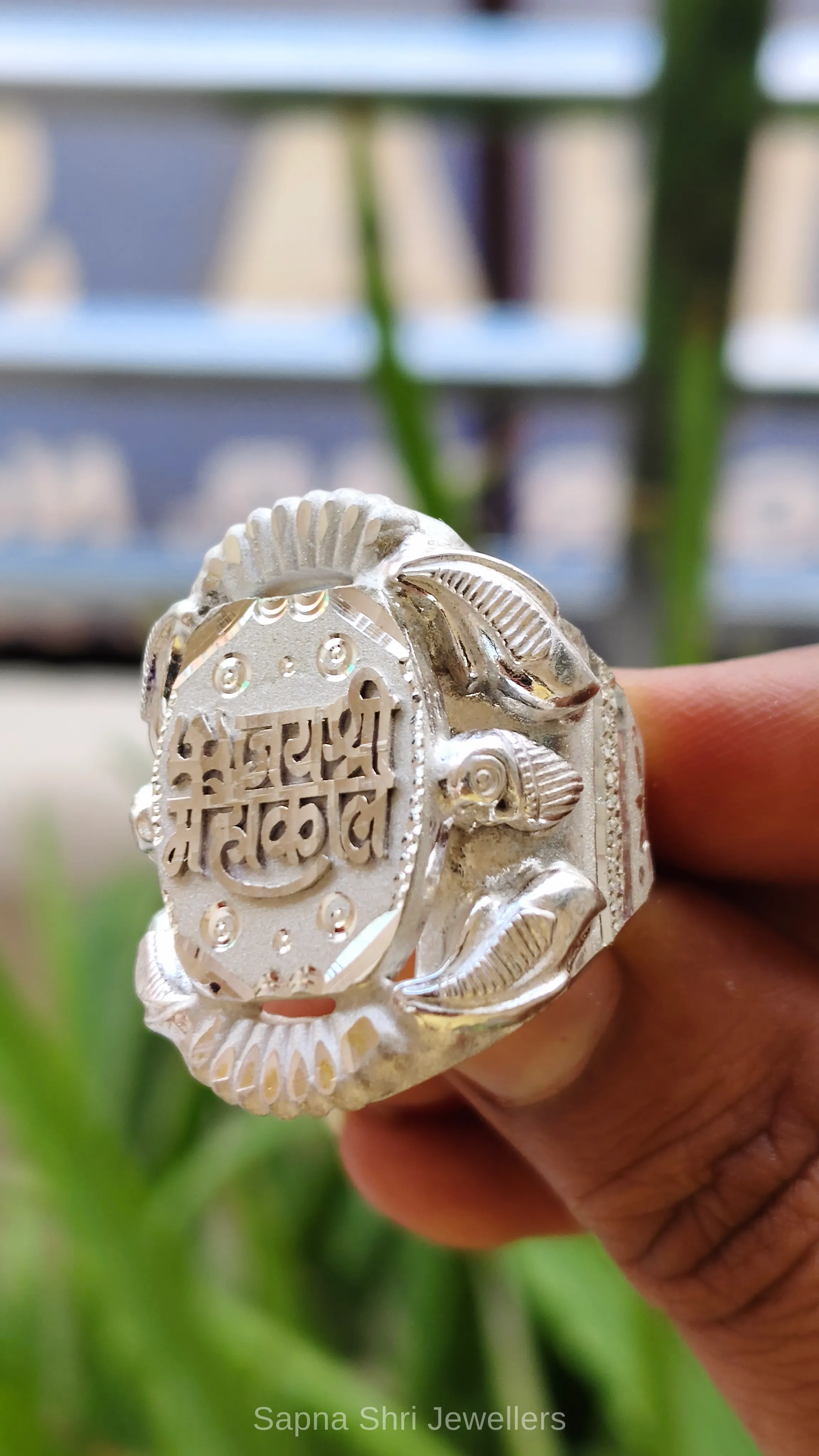 Jai Shri Mahakal 925 Sterling Silver Ring thumbnail 4